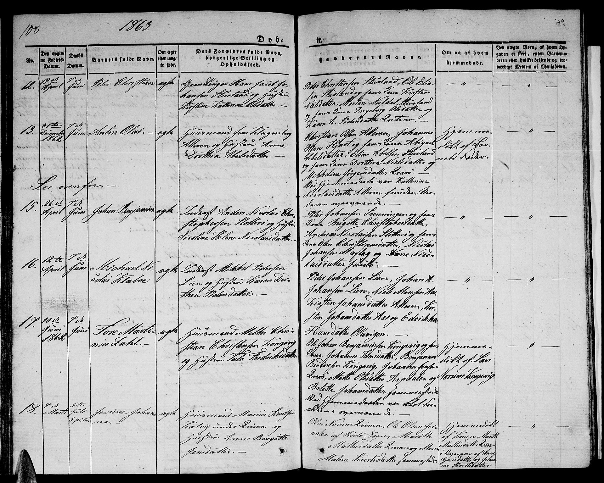 Ministerialprotokoller, klokkerbøker og fødselsregistre - Nordland, AV/SAT-A-1459/839/L0572: Parish register (copy) no. 839C02, 1841-1873, p. 108