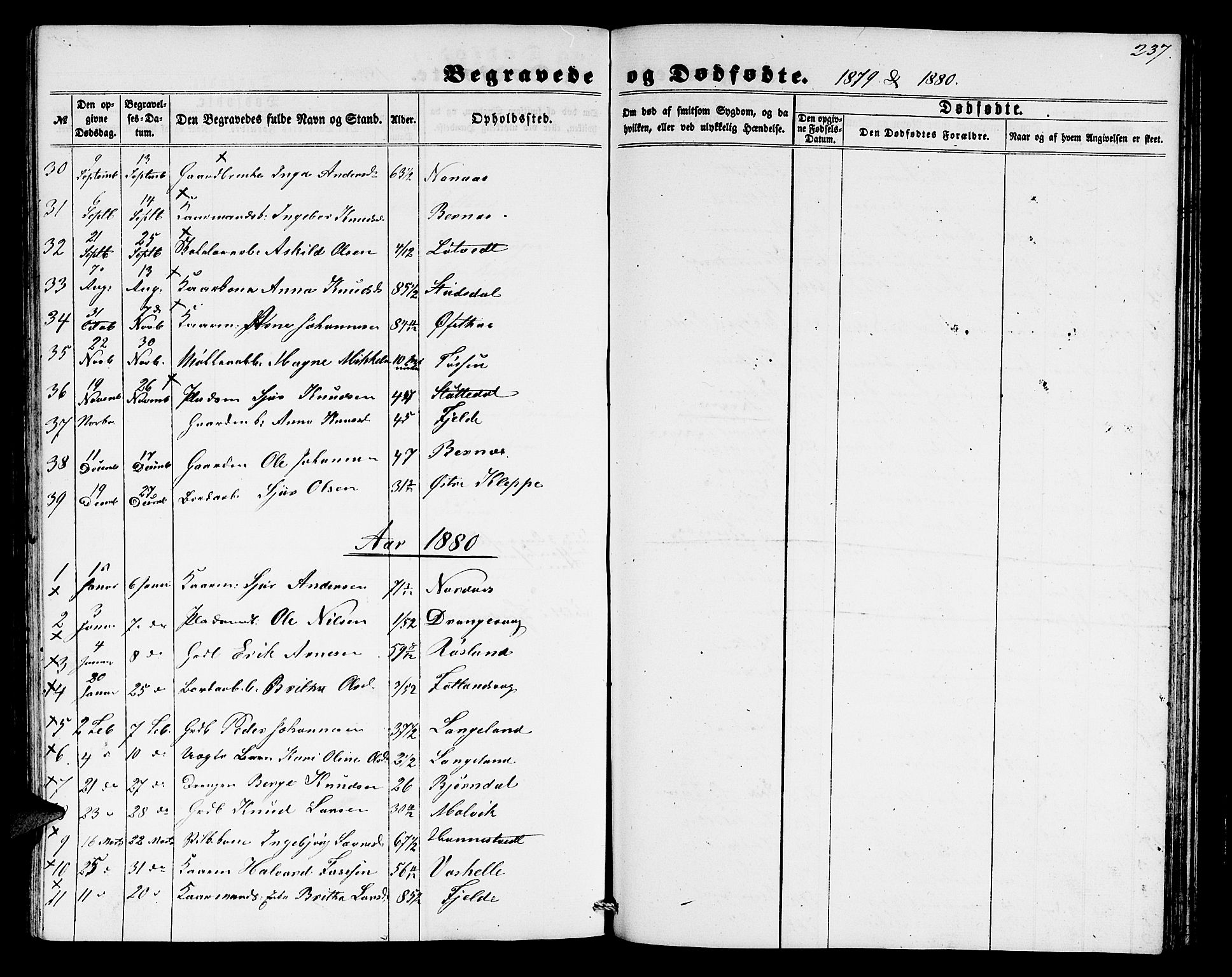 Hosanger sokneprestembete, SAB/A-75801/H/Hab: Parish register (copy) no. A 2, 1857-1881, p. 237