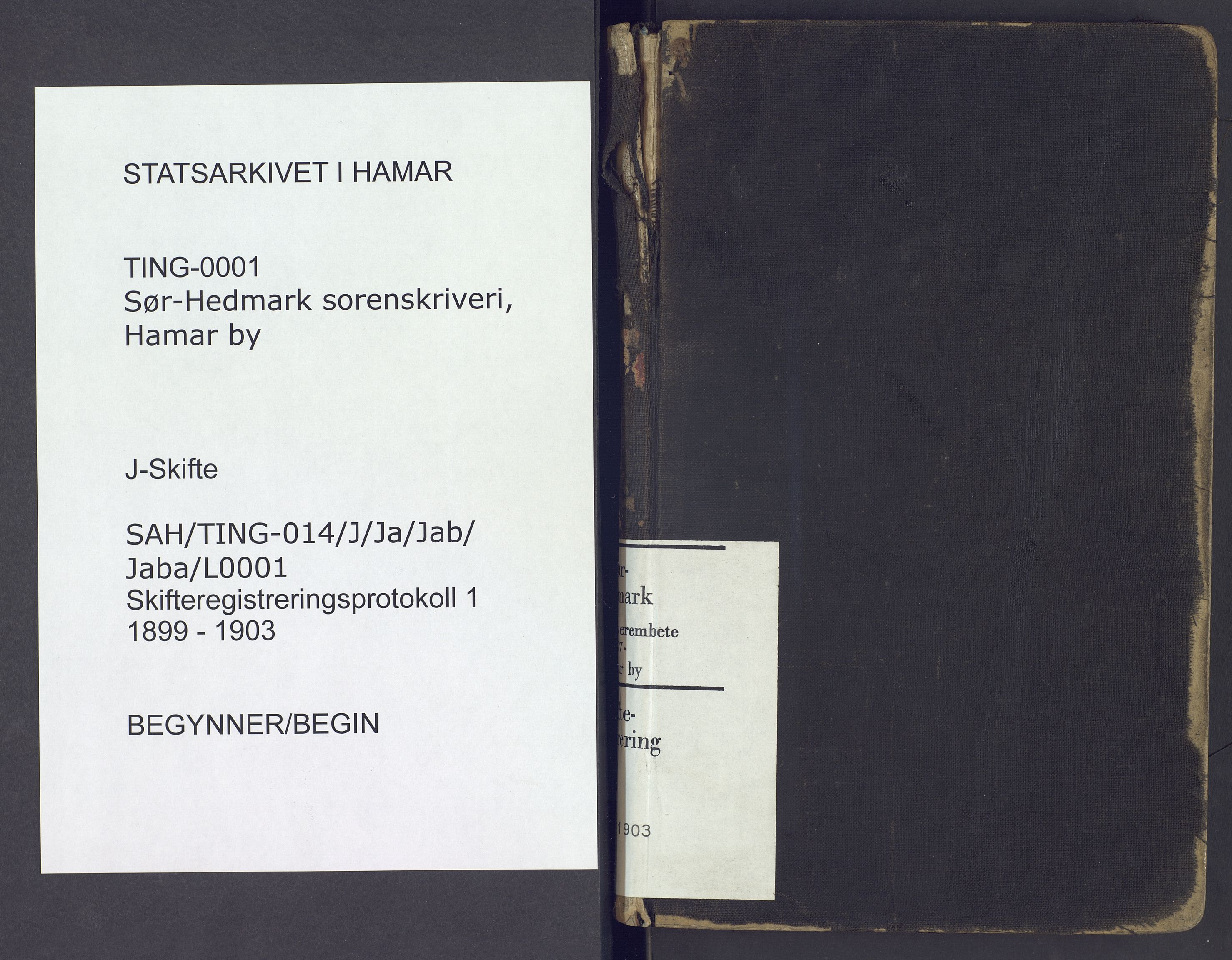 Sør-Hedmark sorenskriveri, SAH/TING-014/J/Ja/Jae/L0001: Skifteregistreringsprotokoll - Hamar by, 1899-1903