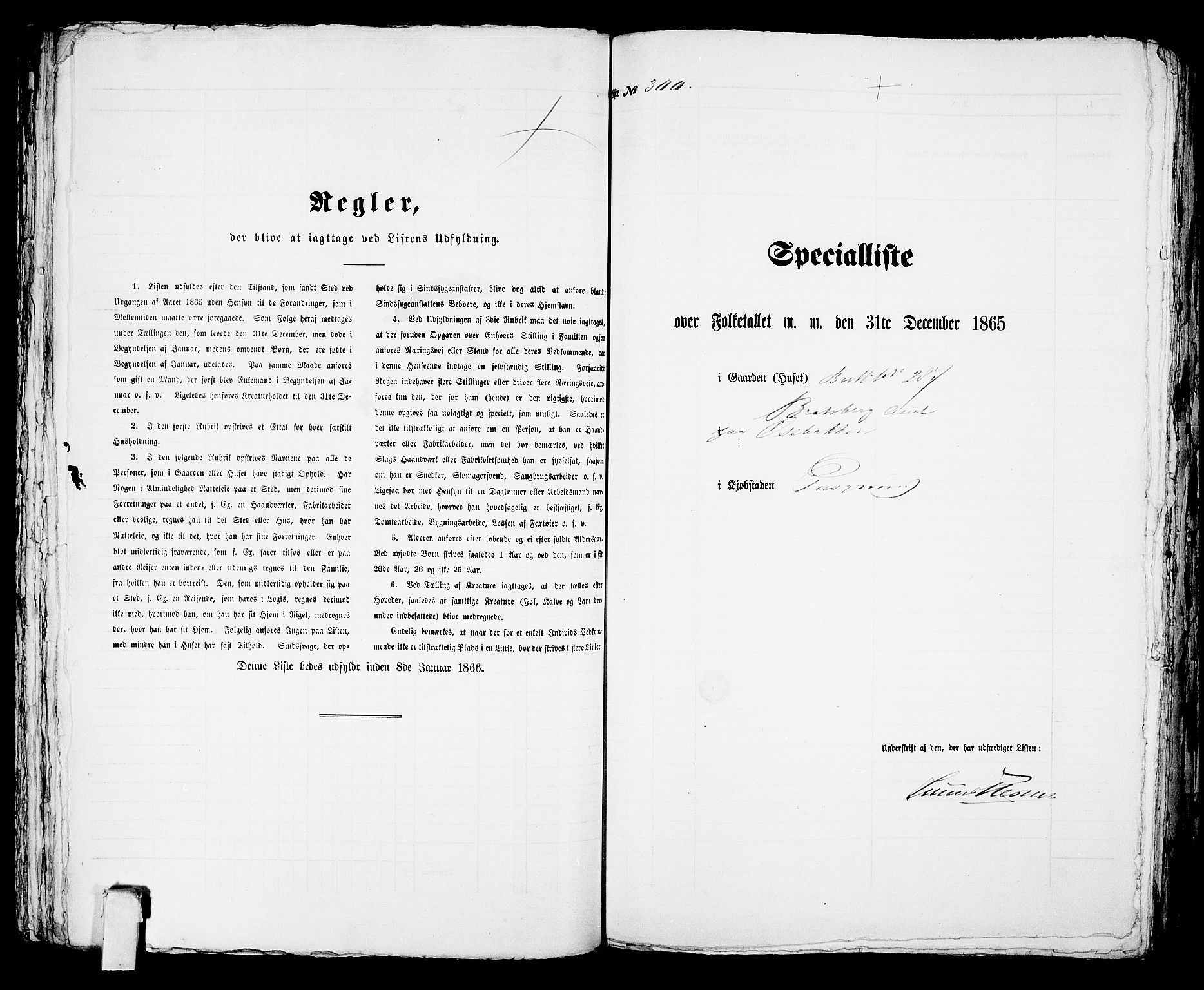 RA, 1865 census for Porsgrunn, 1865, p. 612