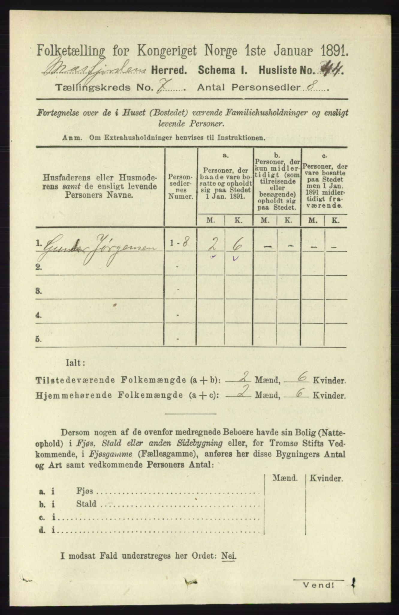 RA, 1891 census for 1266 Masfjorden, 1891, p. 1179