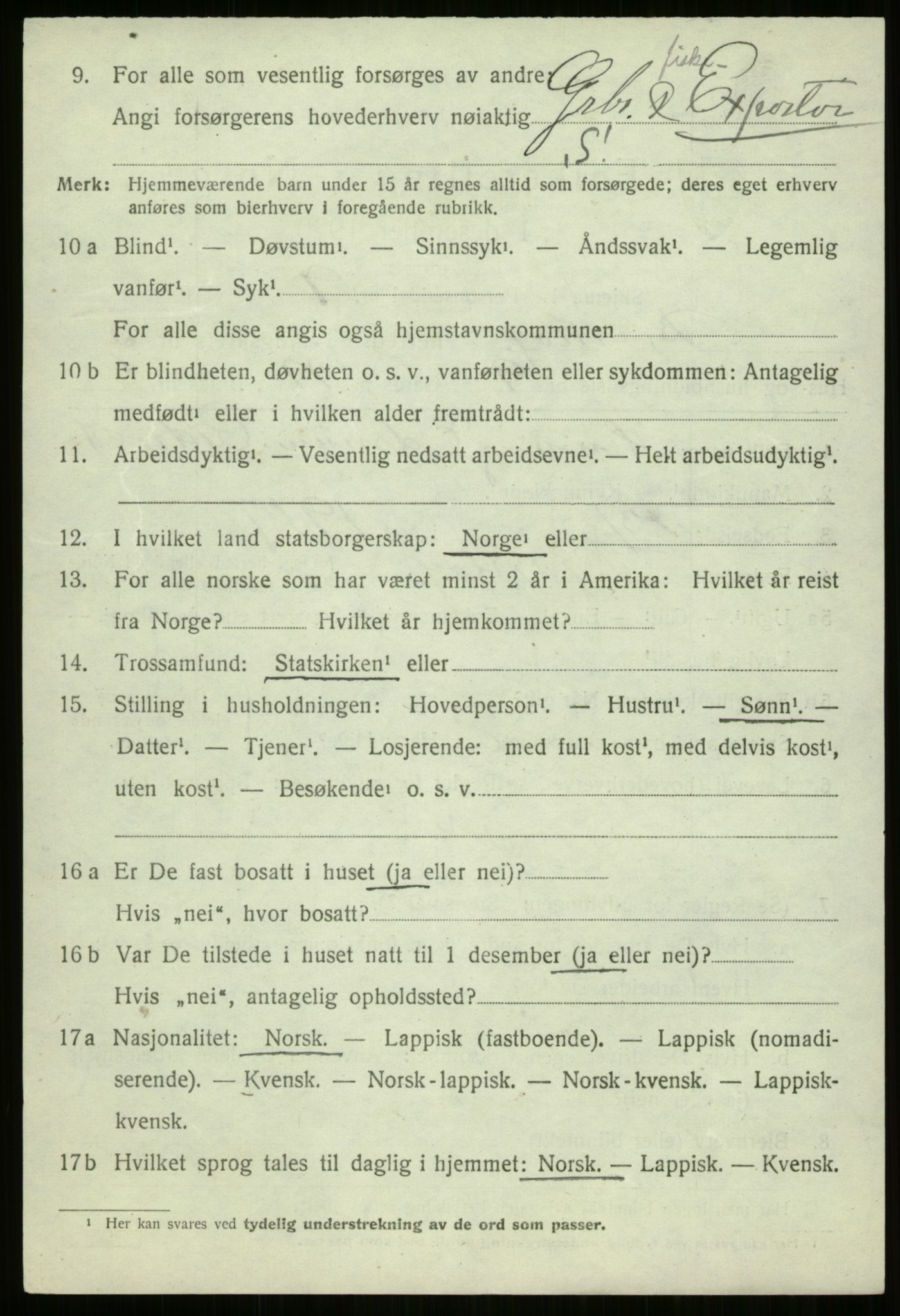 SATØ, 1920 census for Bjarkøy, 1920, p. 2400