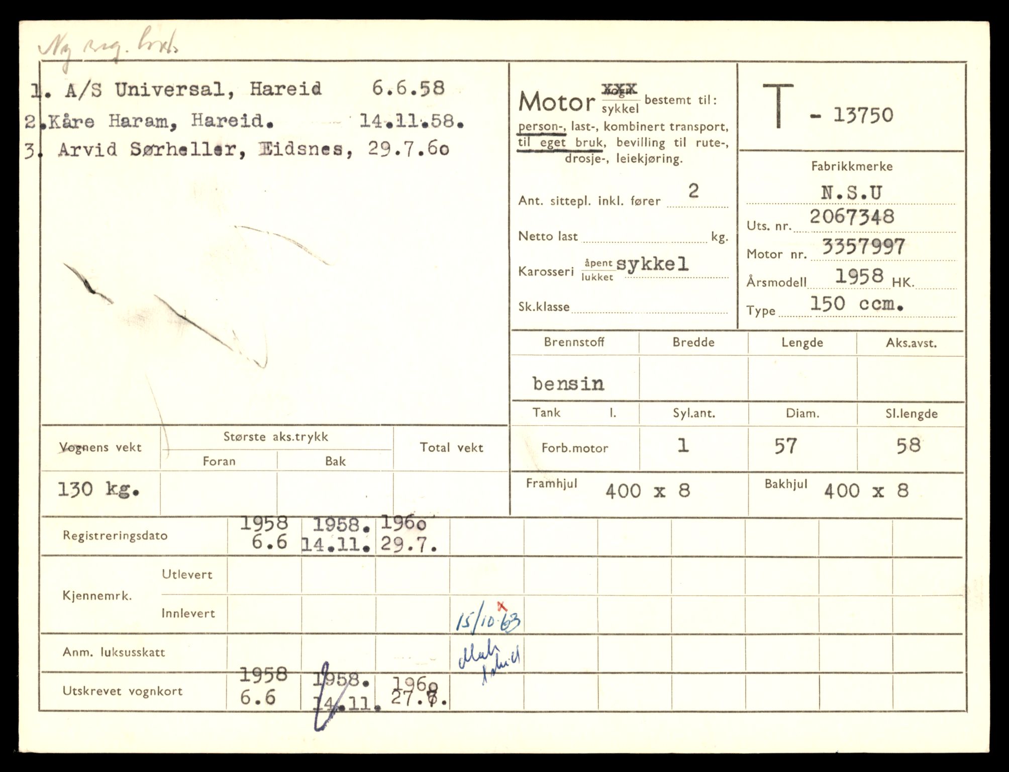 Møre og Romsdal vegkontor - Ålesund trafikkstasjon, SAT/A-4099/F/Fe/L0041: Registreringskort for kjøretøy T 13710 - T 13905, 1927-1998, p. 765