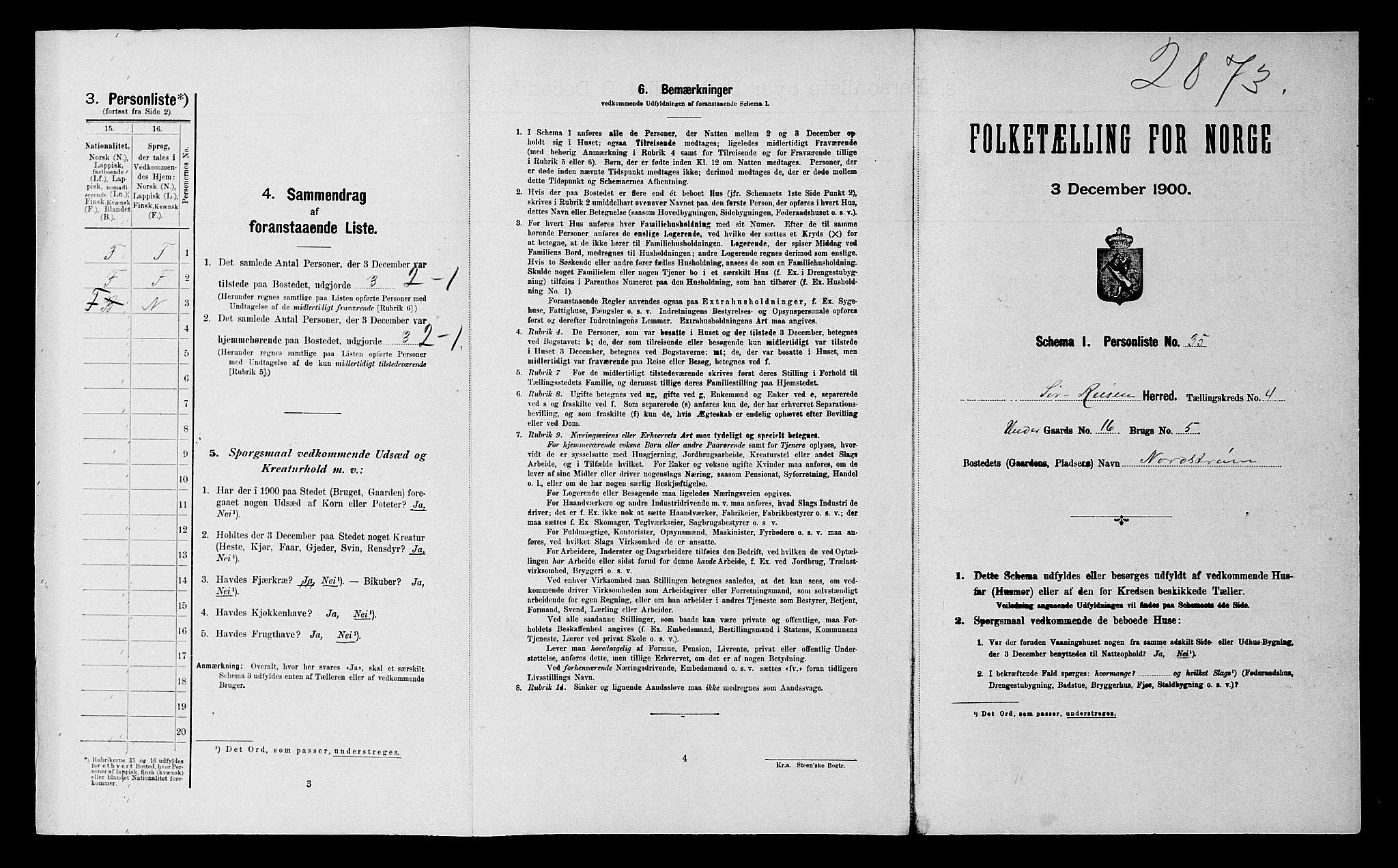 SATØ, 1900 census for Sørreisa, 1900, p. 299