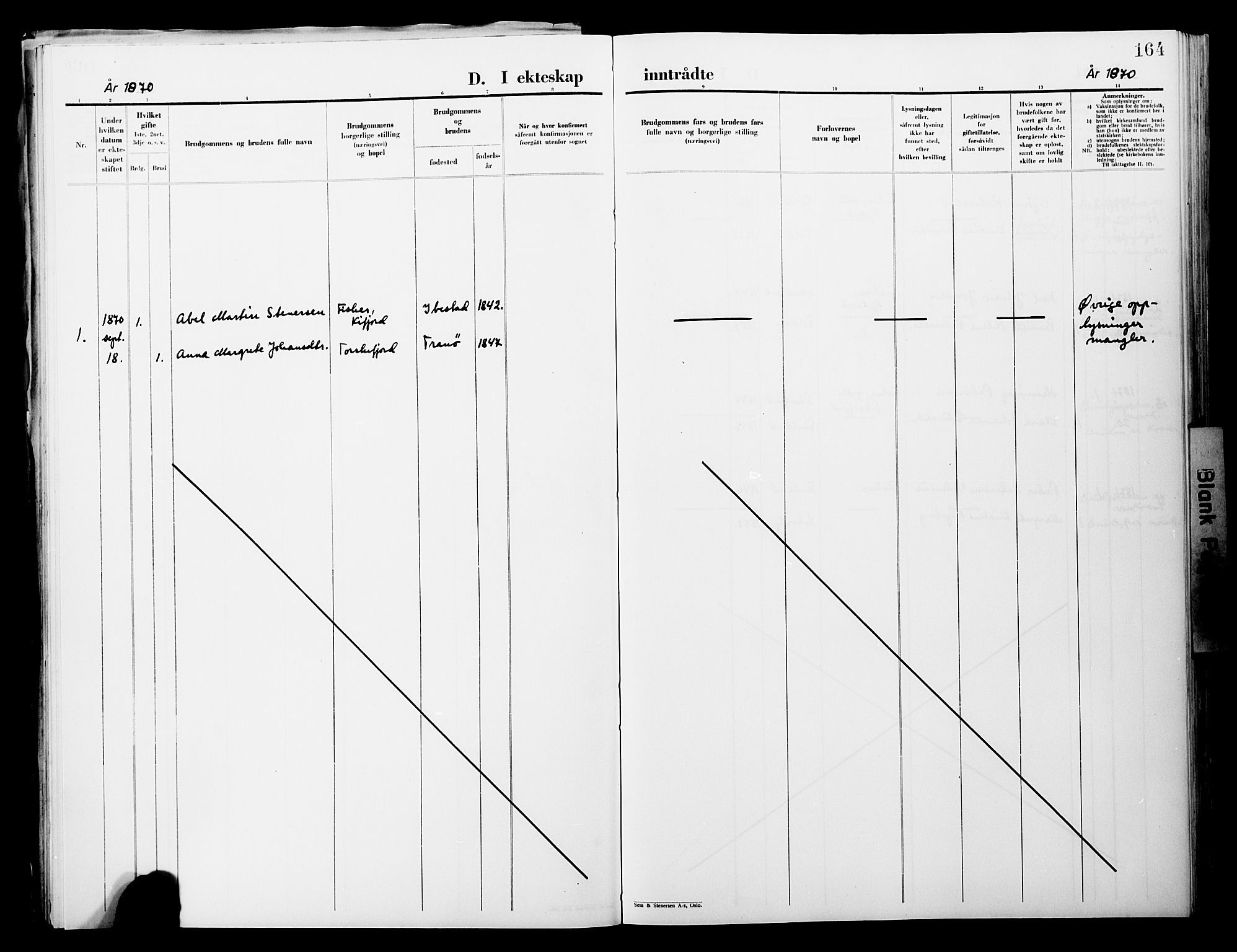 Lebesby sokneprestkontor, AV/SATØ-S-1353/H/Ha/L0004kirke: Parish register (official) no. 4, 1870-1902, p. 164