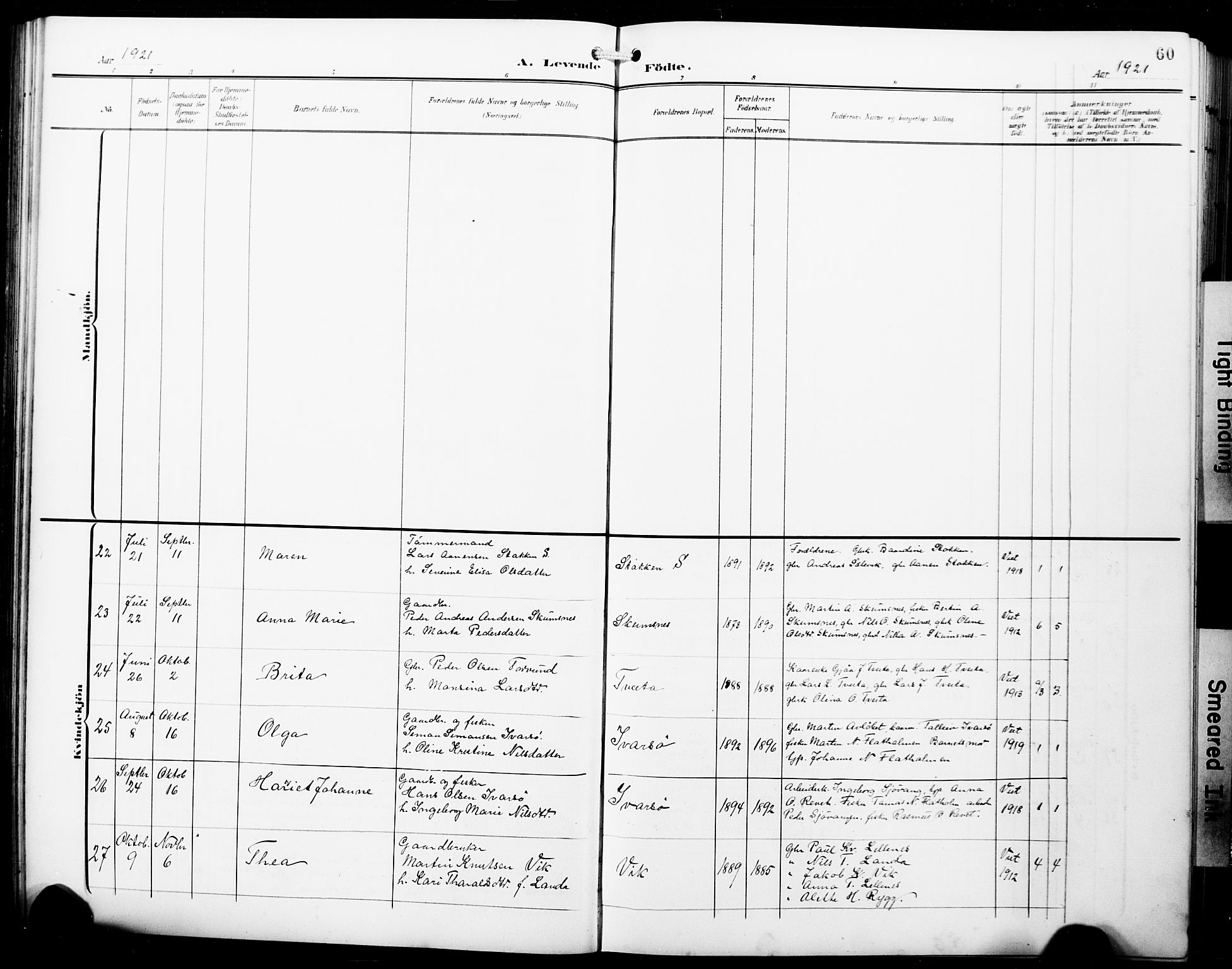 Fitjar sokneprestembete, AV/SAB-A-99926: Parish register (copy) no. B 1, 1906-1928, p. 60