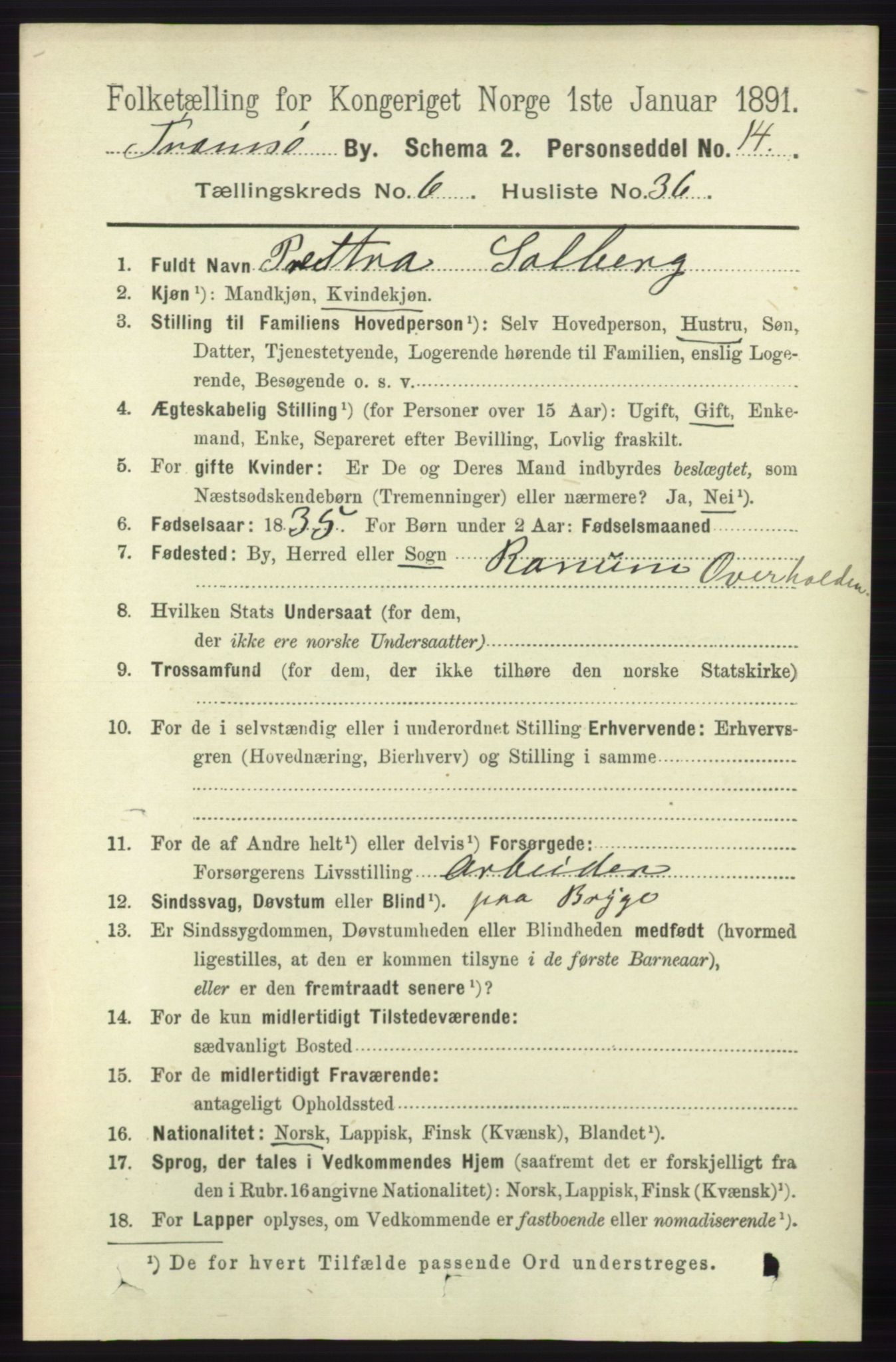 RA, 1891 census for 1902 Tromsø, 1891, p. 6026