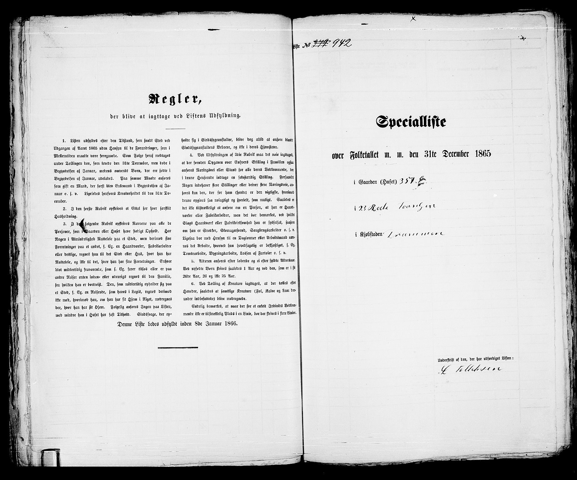 RA, 1865 census for Strømsø in Drammen, 1865, p. 707