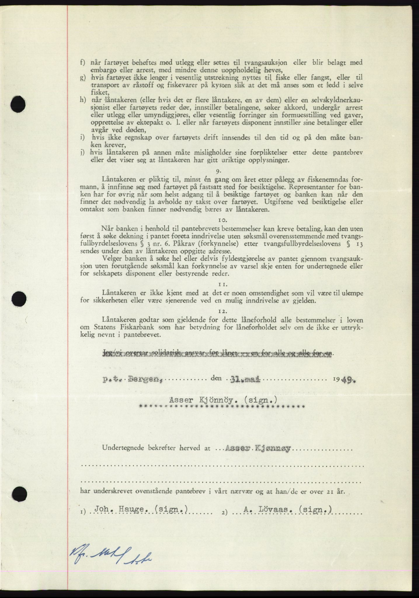 Nordmøre sorenskriveri, AV/SAT-A-4132/1/2/2Ca: Mortgage book no. B101, 1949-1949, Diary no: : 1402/1949