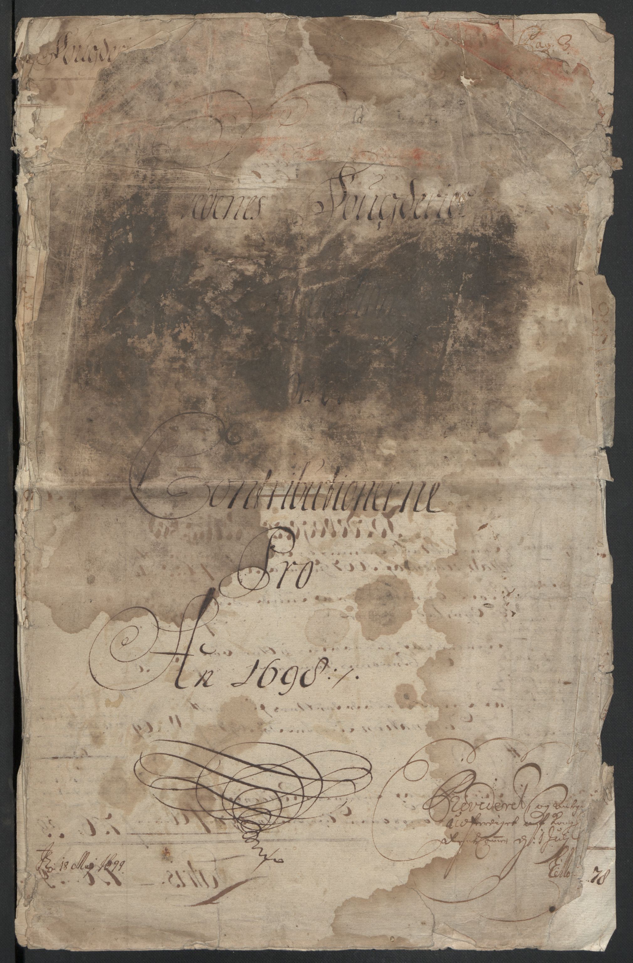 Rentekammeret inntil 1814, Reviderte regnskaper, Fogderegnskap, AV/RA-EA-4092/R39/L2314: Fogderegnskap Nedenes, 1698-1699, p. 7