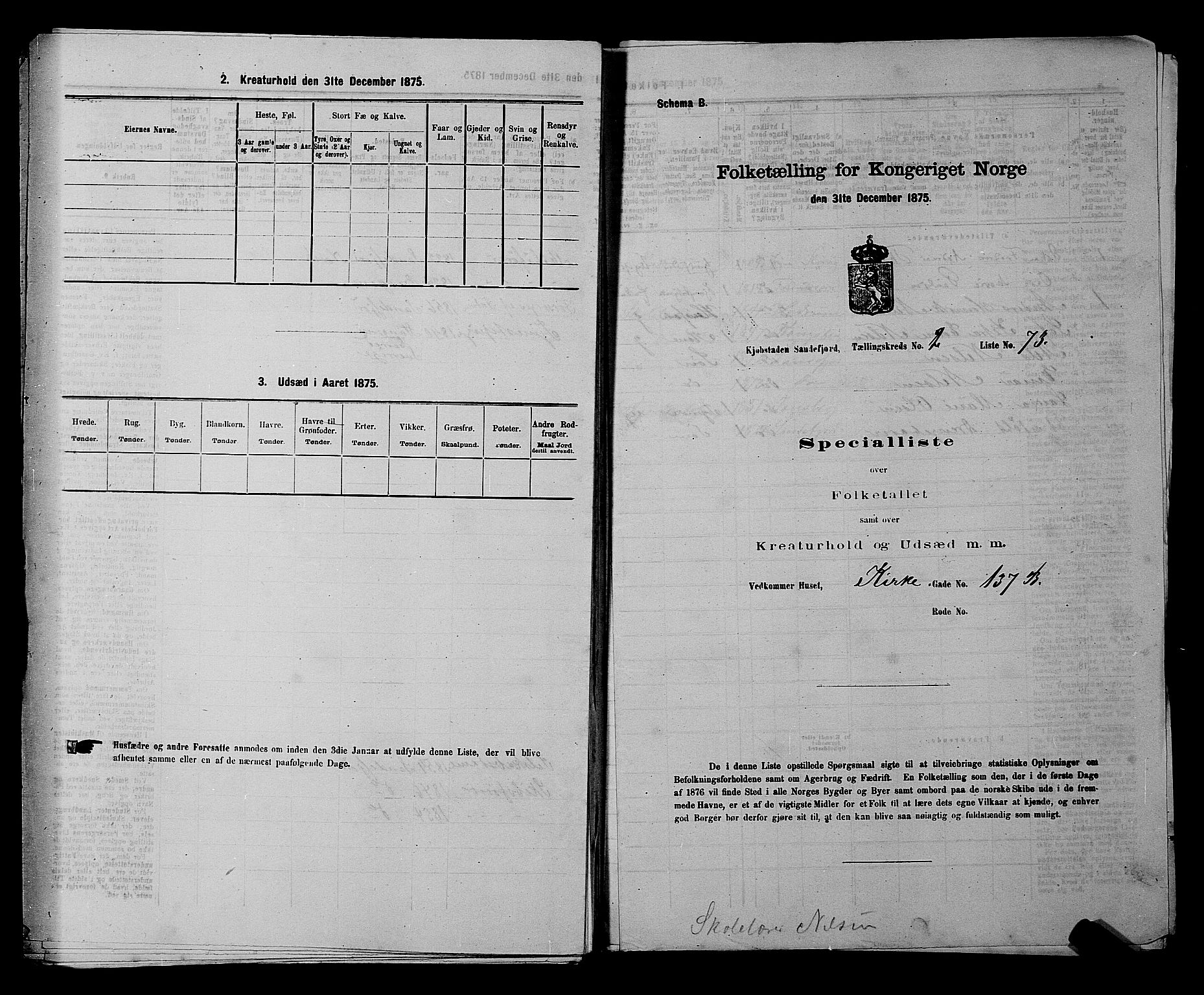 SAKO, 1875 census for 0706B Sandeherred/Sandefjord, 1875, p. 341