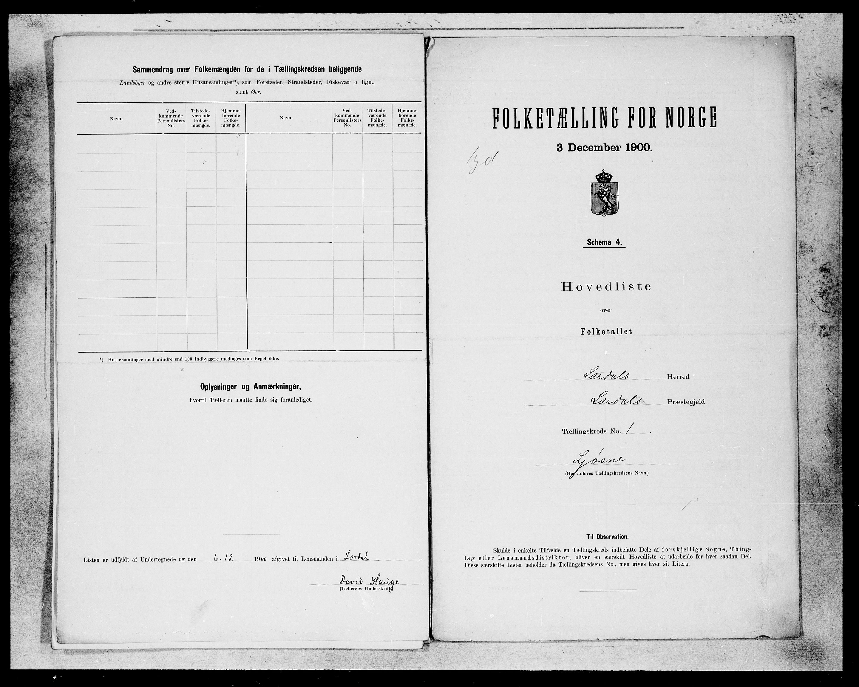 SAB, 1900 census for Lærdal, 1900, p. 17