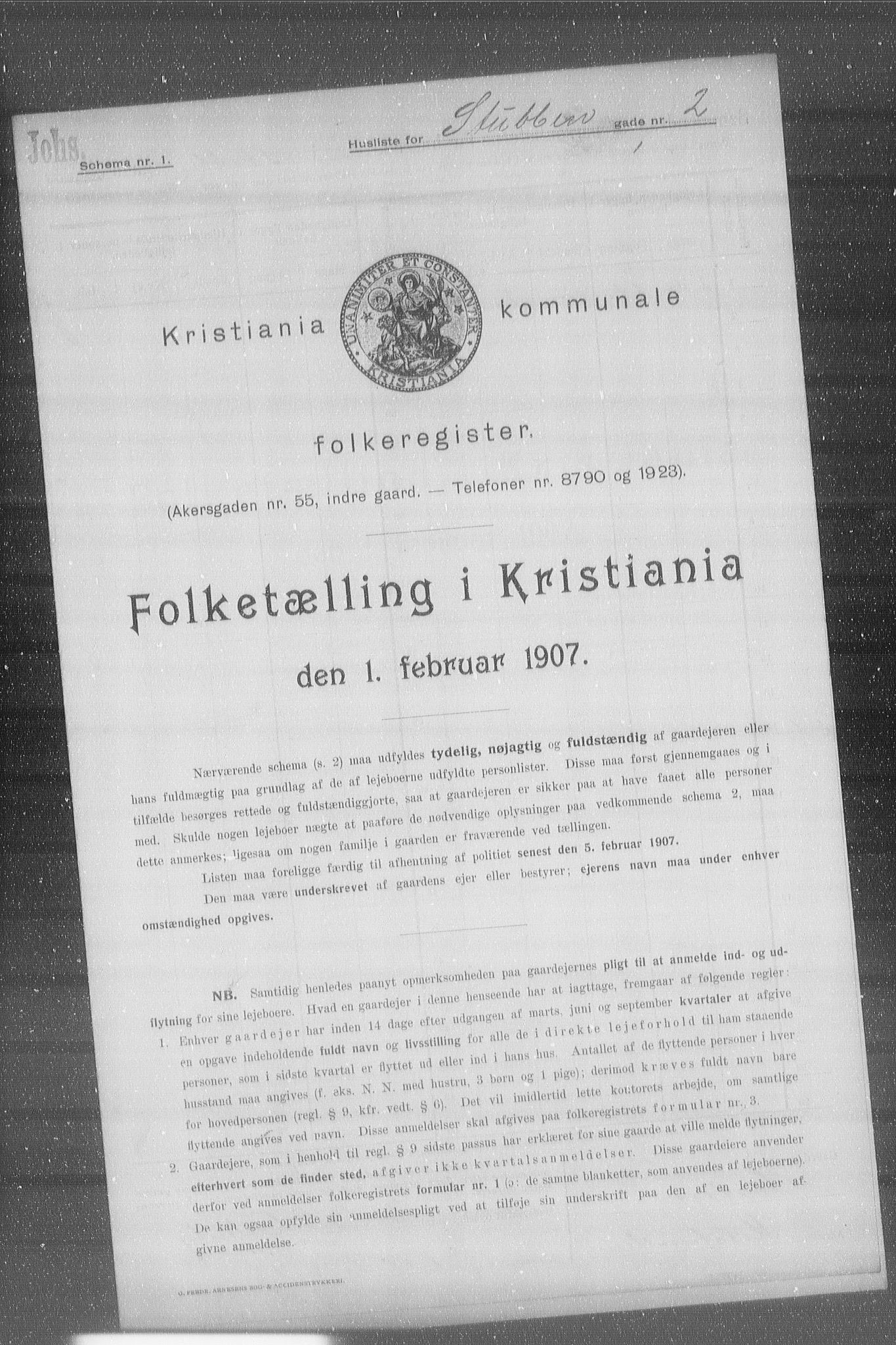 OBA, Municipal Census 1907 for Kristiania, 1907, p. 53195