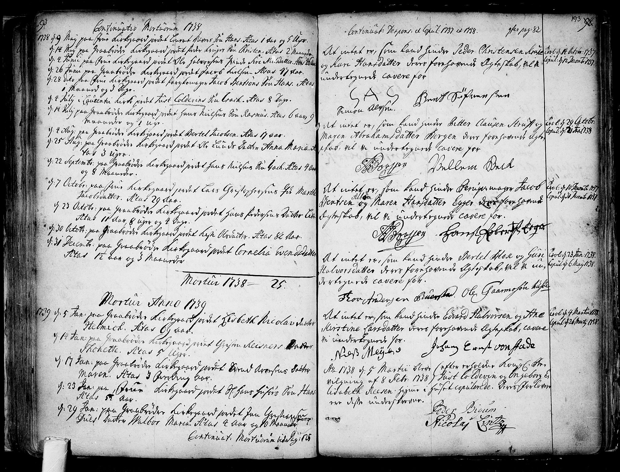 Tønsberg kirkebøker, SAKO/A-330/F/Fa/L0001: Parish register (official) no. I 1, 1688-1760, p. 192-193