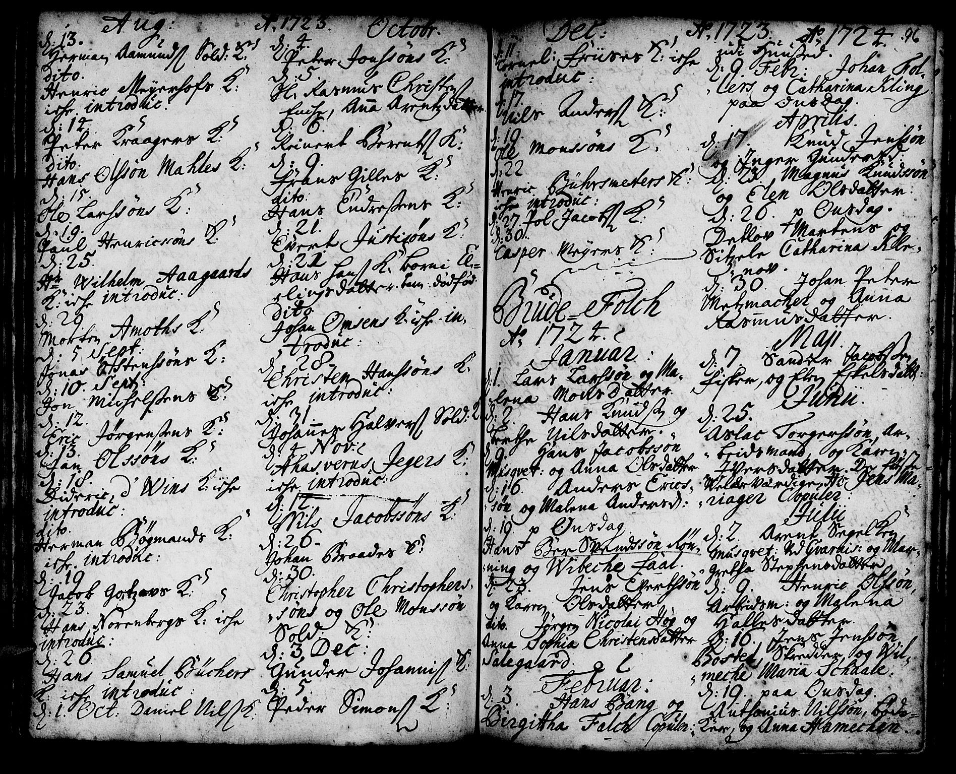 Korskirken sokneprestembete, SAB/A-76101/H/Haa/L0008: Parish register (official) no. A 8, 1698-1747, p. 96