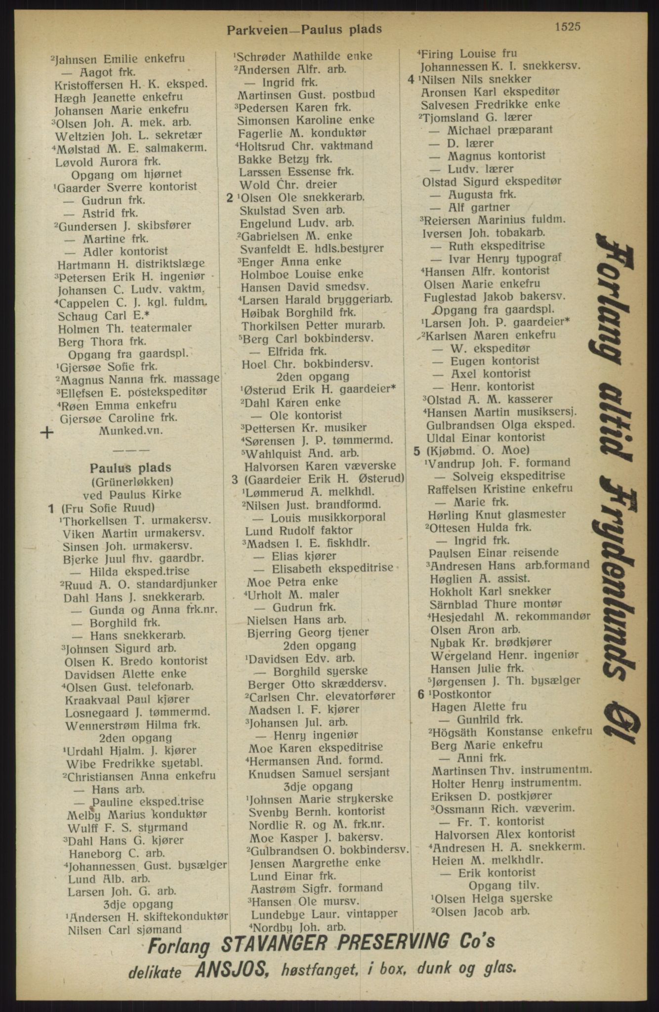 Kristiania/Oslo adressebok, PUBL/-, 1914, p. 1525
