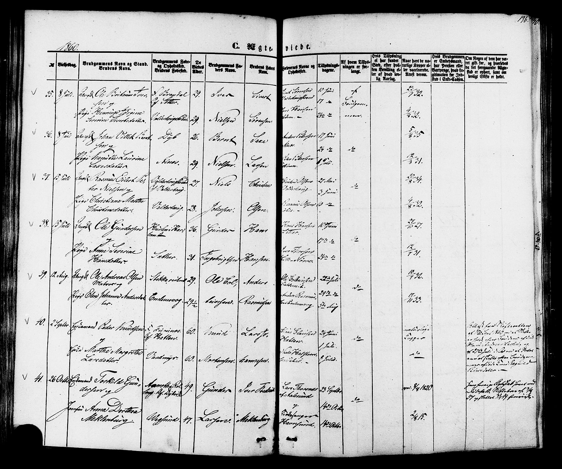 Ministerialprotokoller, klokkerbøker og fødselsregistre - Møre og Romsdal, AV/SAT-A-1454/528/L0398: Parish register (official) no. 528A09, 1858-1864, p. 136