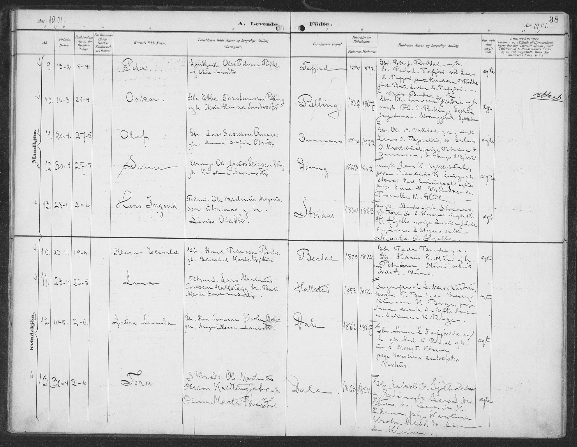 Ministerialprotokoller, klokkerbøker og fødselsregistre - Møre og Romsdal, AV/SAT-A-1454/519/L0256: Parish register (official) no. 519A15, 1895-1912, p. 38