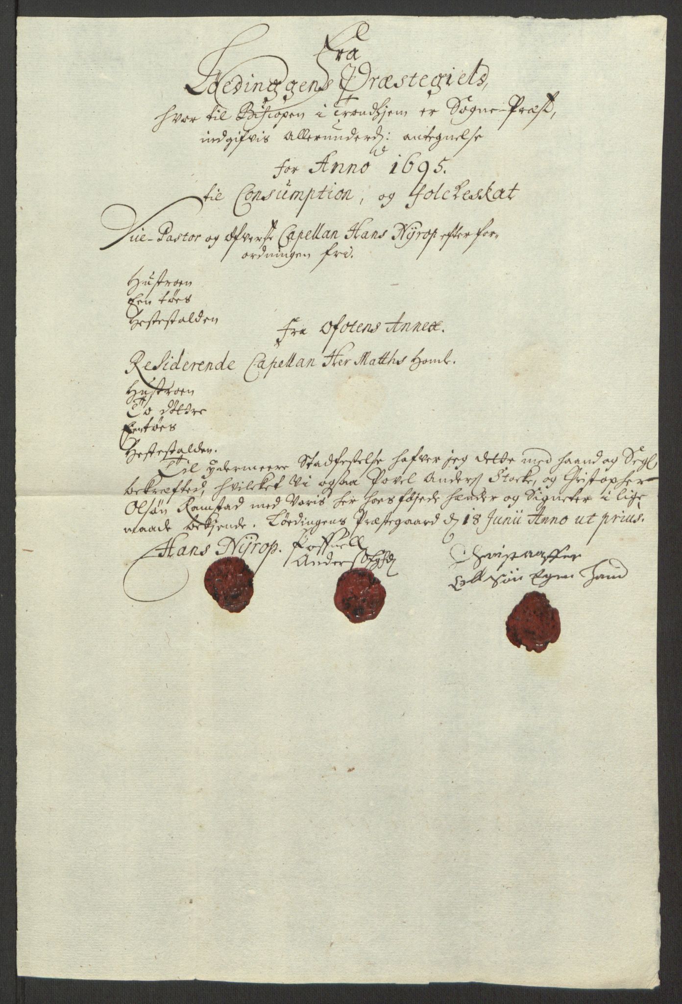 Rentekammeret inntil 1814, Reviderte regnskaper, Fogderegnskap, AV/RA-EA-4092/R66/L4578: Fogderegnskap Salten, 1694-1696, p. 172