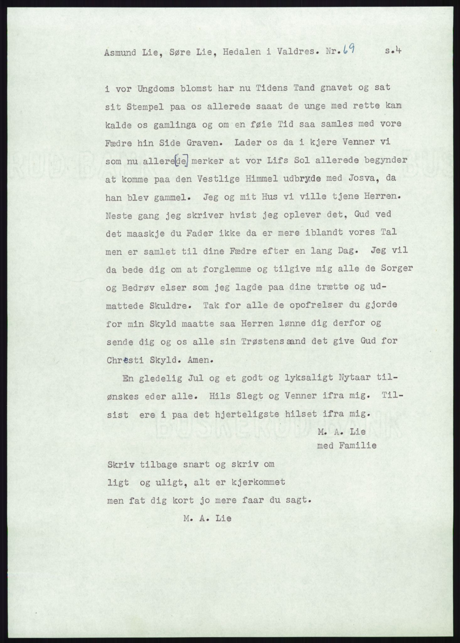 Samlinger til kildeutgivelse, Amerikabrevene, AV/RA-EA-4057/F/L0012: Innlån fra Oppland: Lie (brevnr 1-78), 1838-1914, p. 971