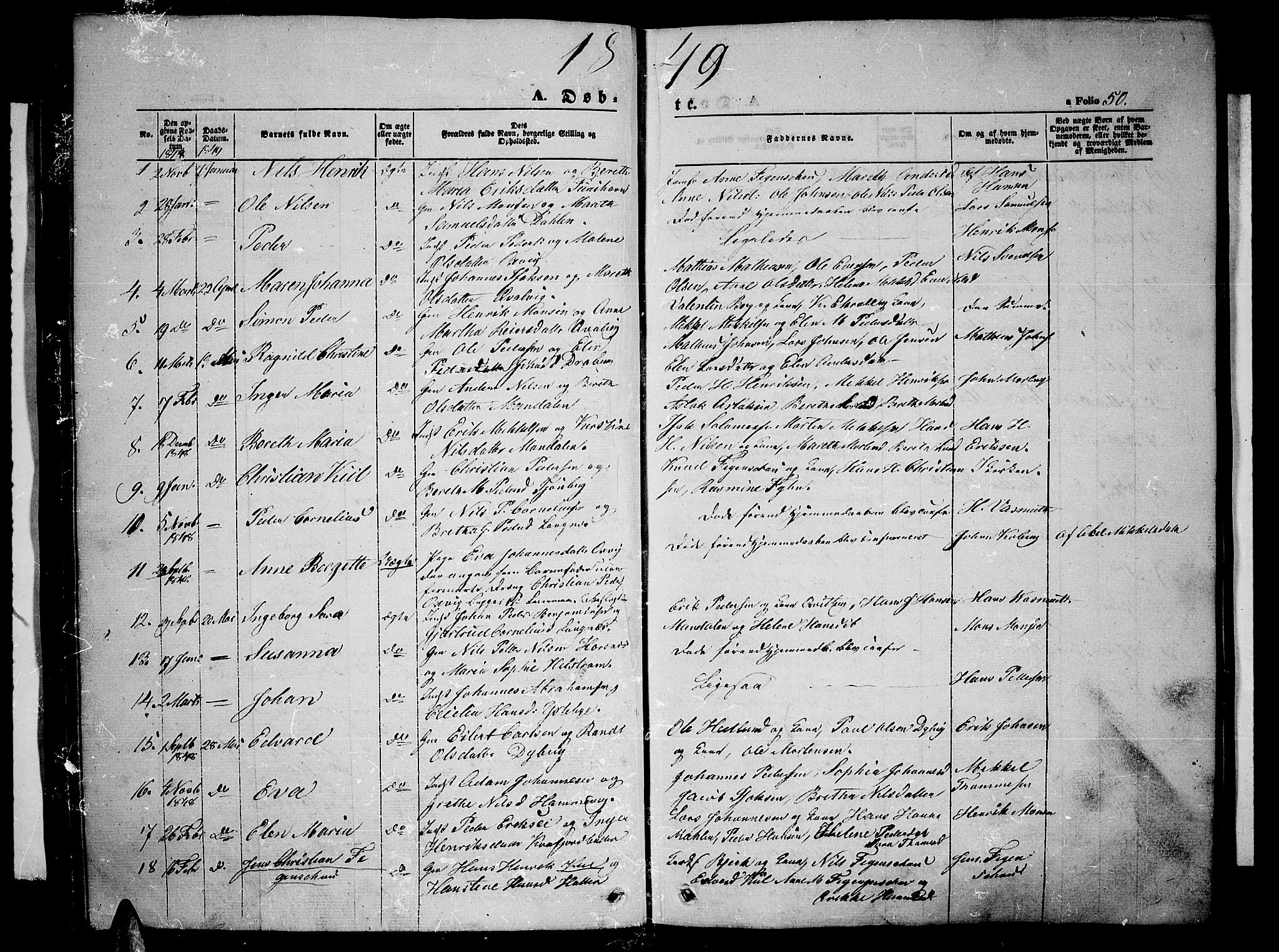 Lyngen sokneprestembete, AV/SATØ-S-1289/H/He/Heb/L0002klokker: Parish register (copy) no. 2, 1839-1860, p. 50