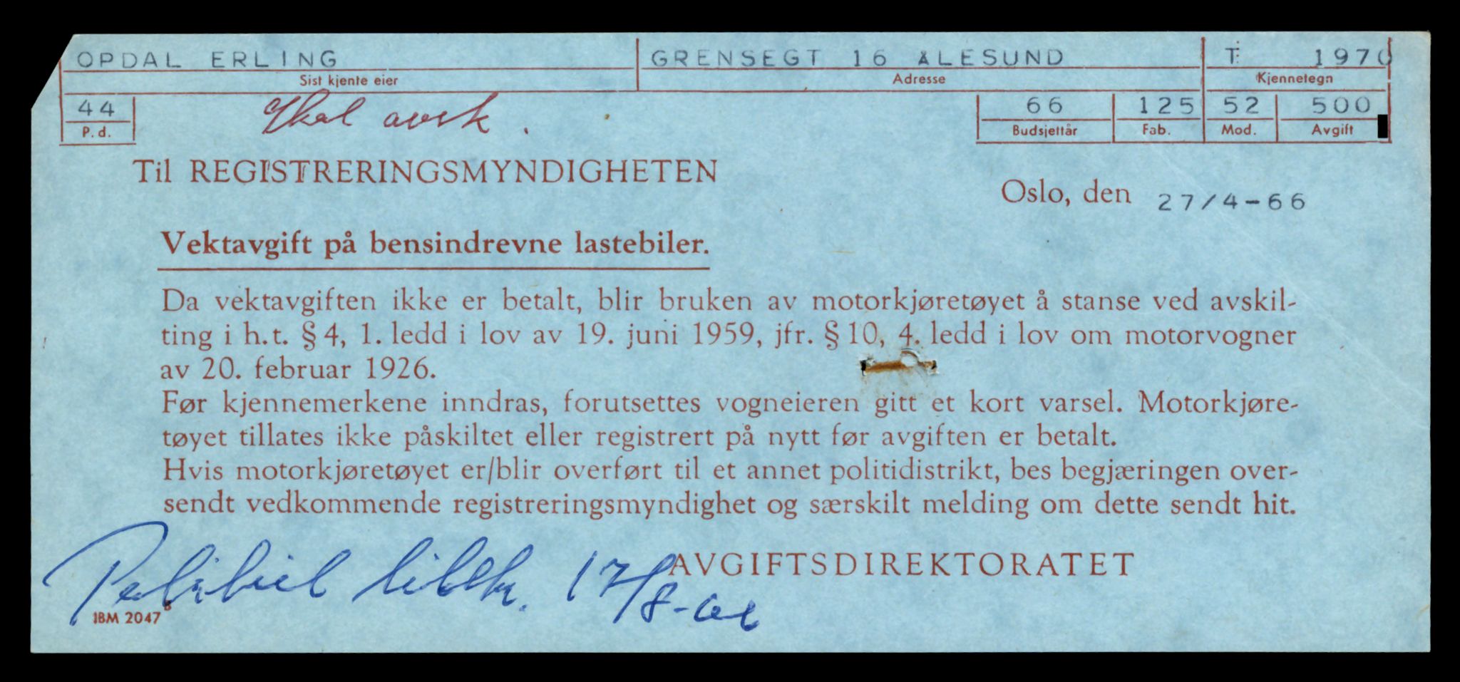 Møre og Romsdal vegkontor - Ålesund trafikkstasjon, AV/SAT-A-4099/F/Fe/L0016: Registreringskort for kjøretøy T 1851 - T 1984, 1927-1998, p. 2519