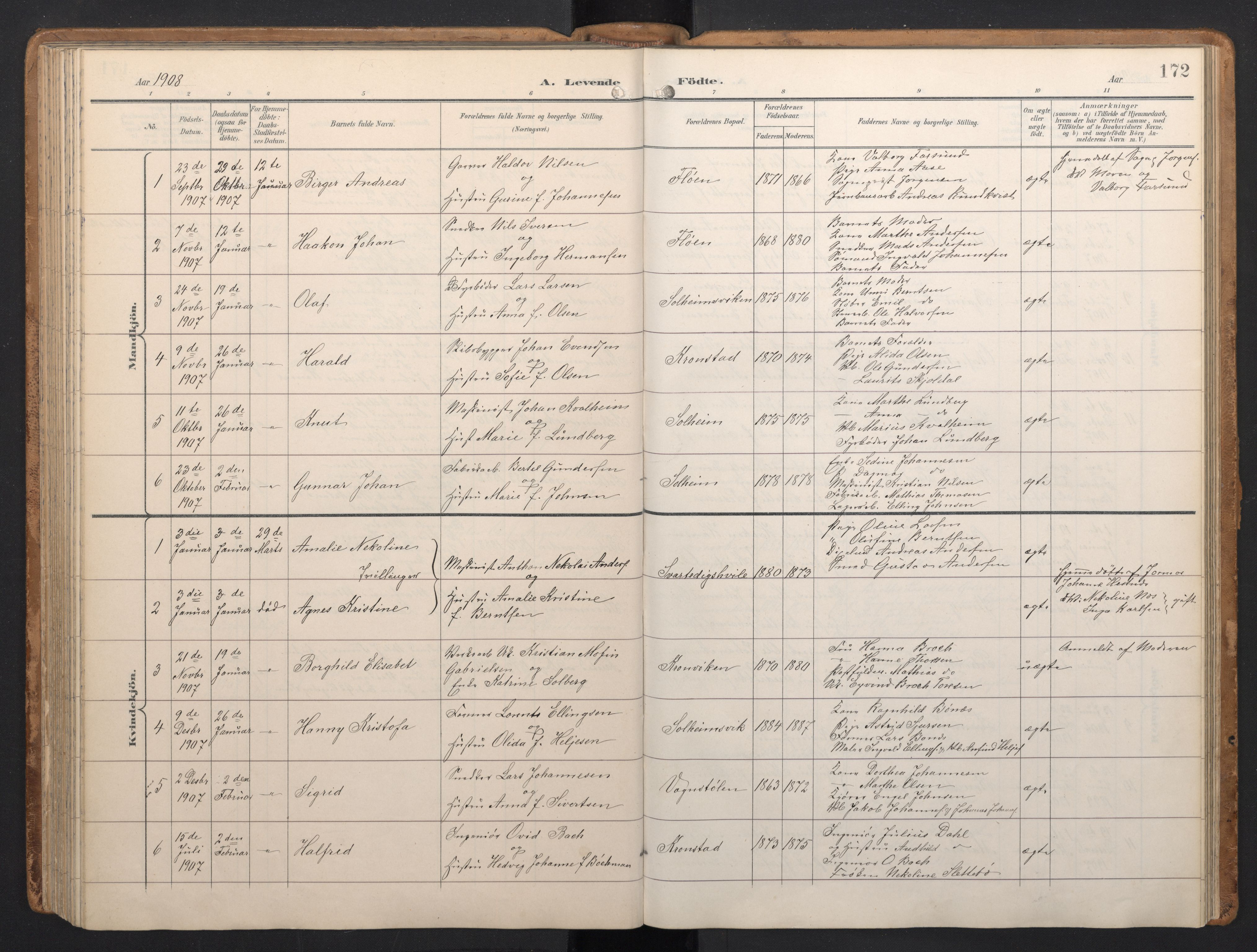 Årstad Sokneprestembete, SAB/A-79301/H/Hab/L0002: Parish register (copy) no. A 2, 1896-1912, p. 171b-172a