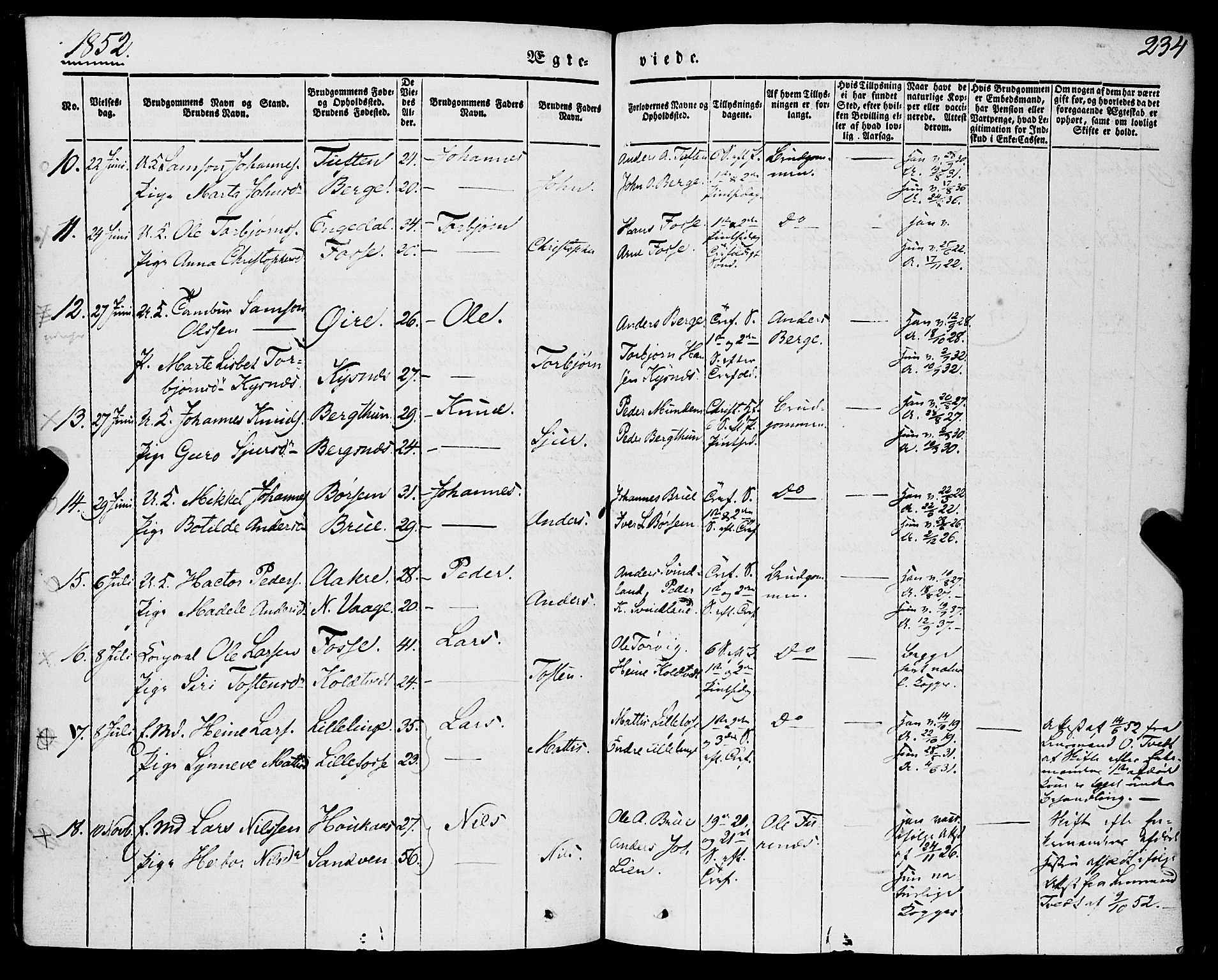 Strandebarm sokneprestembete, SAB/A-78401/H/Haa: Parish register (official) no. A 7, 1844-1872, p. 234
