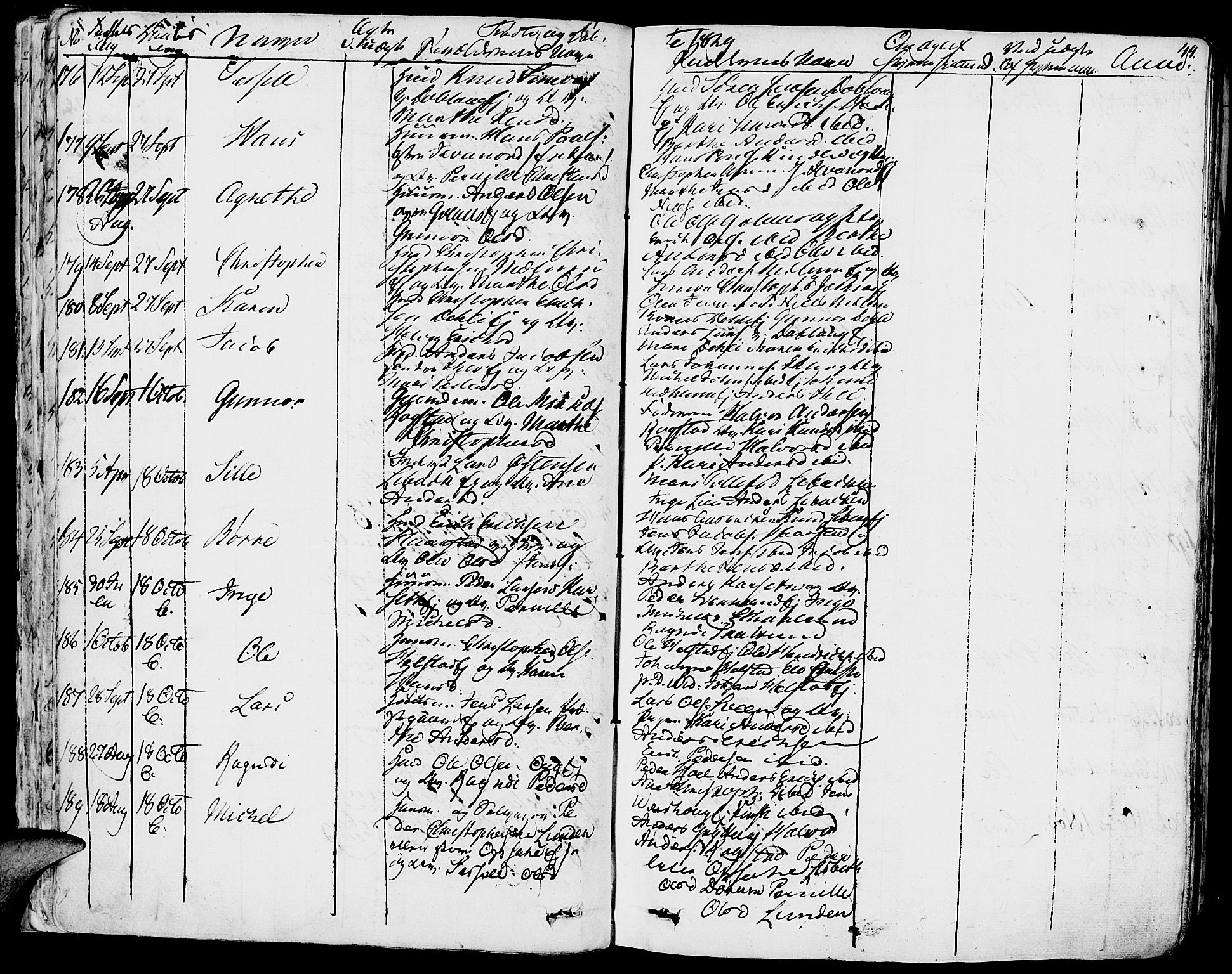Vang prestekontor, Hedmark, SAH/PREST-008/H/Ha/Haa/L0009: Parish register (official) no. 9, 1826-1841, p. 44