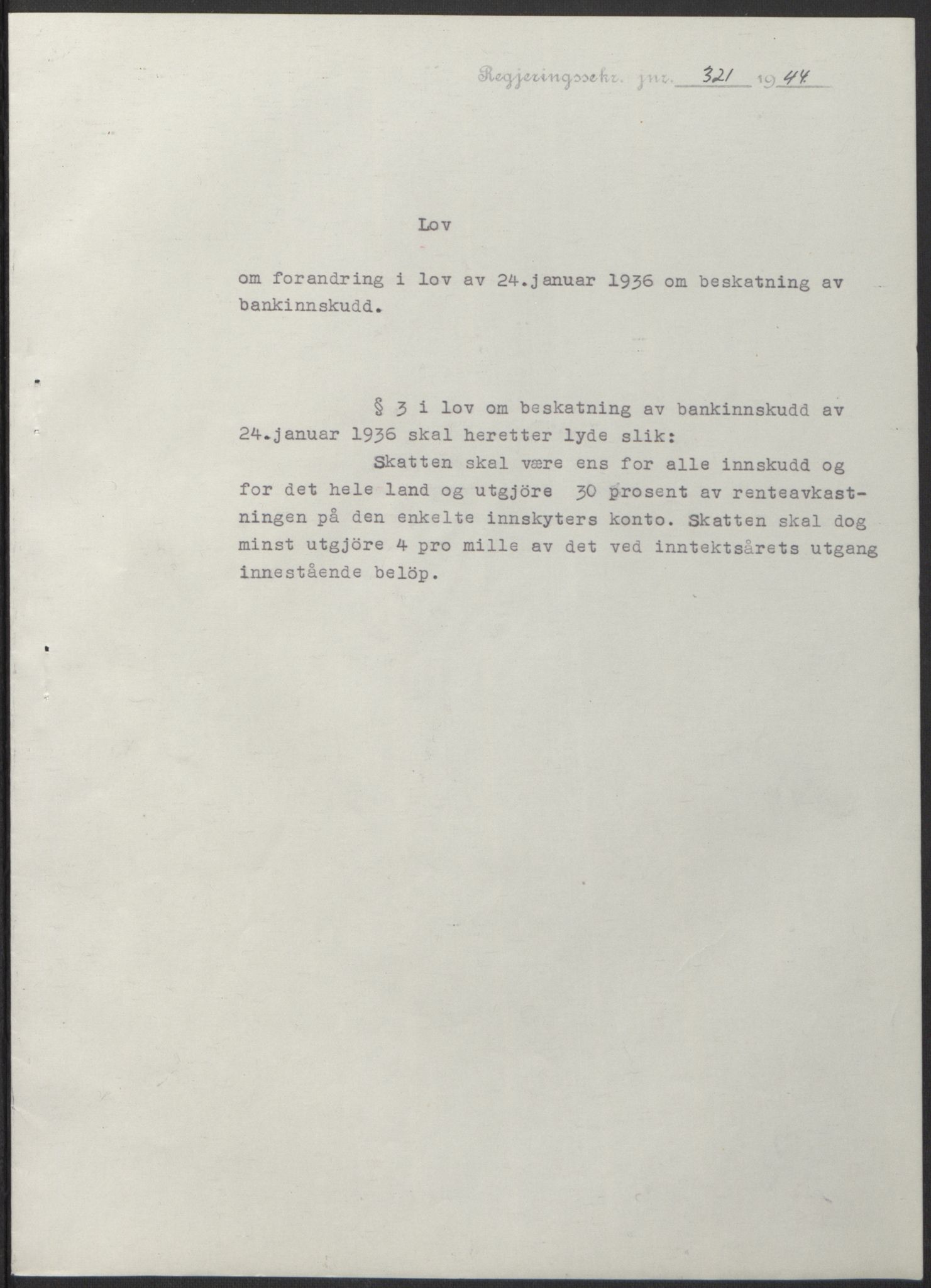 NS-administrasjonen 1940-1945 (Statsrådsekretariatet, de kommisariske statsråder mm), AV/RA-S-4279/D/Db/L0100: Lover, 1944, p. 617