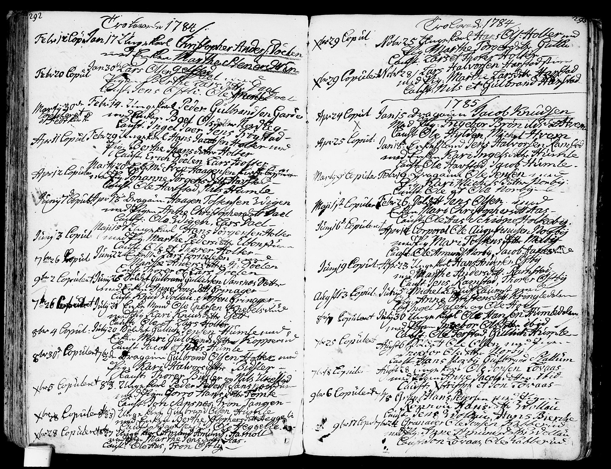 Nannestad prestekontor Kirkebøker, SAO/A-10414a/F/Fa/L0007: Parish register (official) no. I 7, 1754-1791, p. 292-293