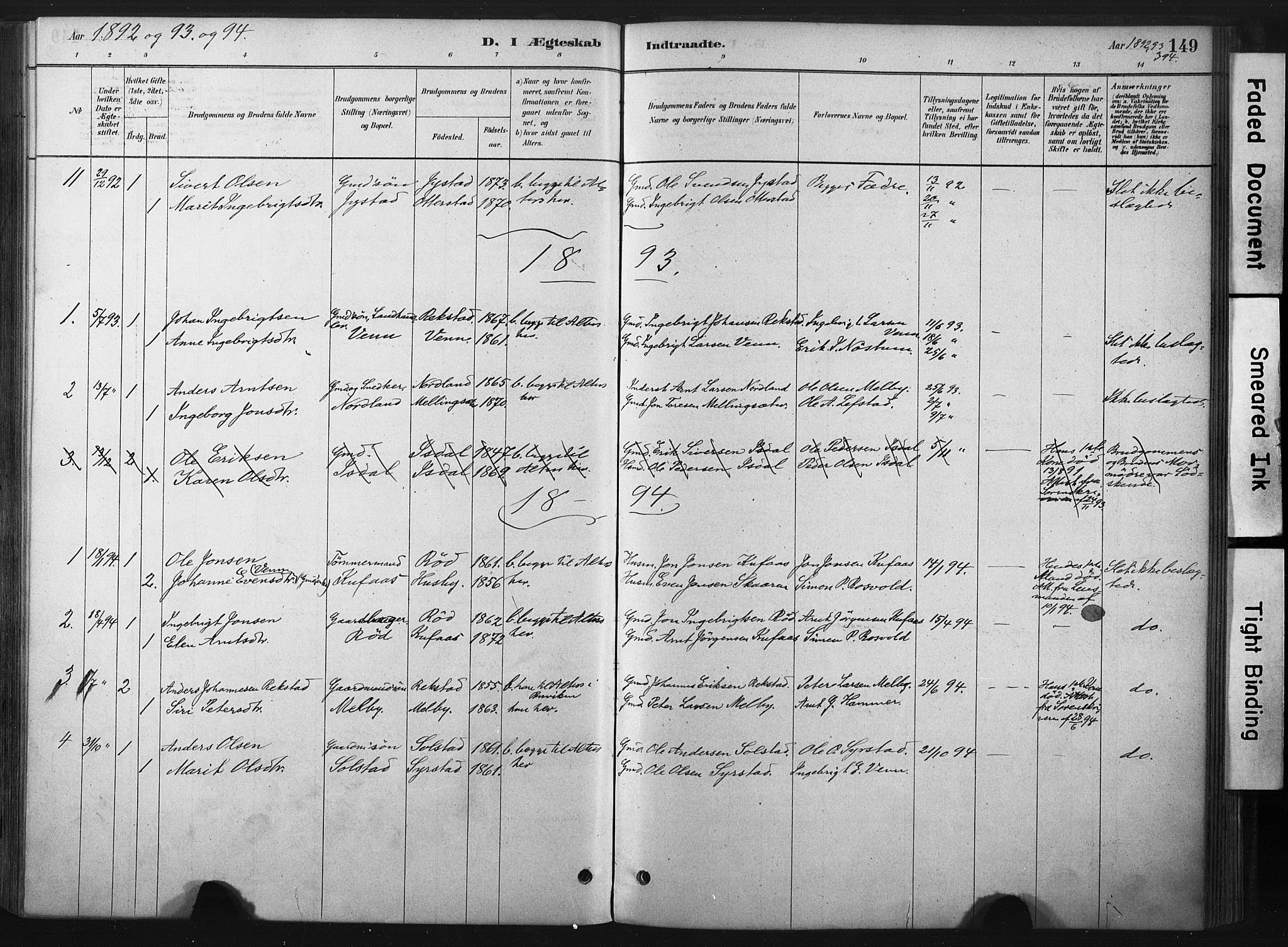 Ministerialprotokoller, klokkerbøker og fødselsregistre - Sør-Trøndelag, SAT/A-1456/667/L0795: Parish register (official) no. 667A03, 1879-1907, p. 149