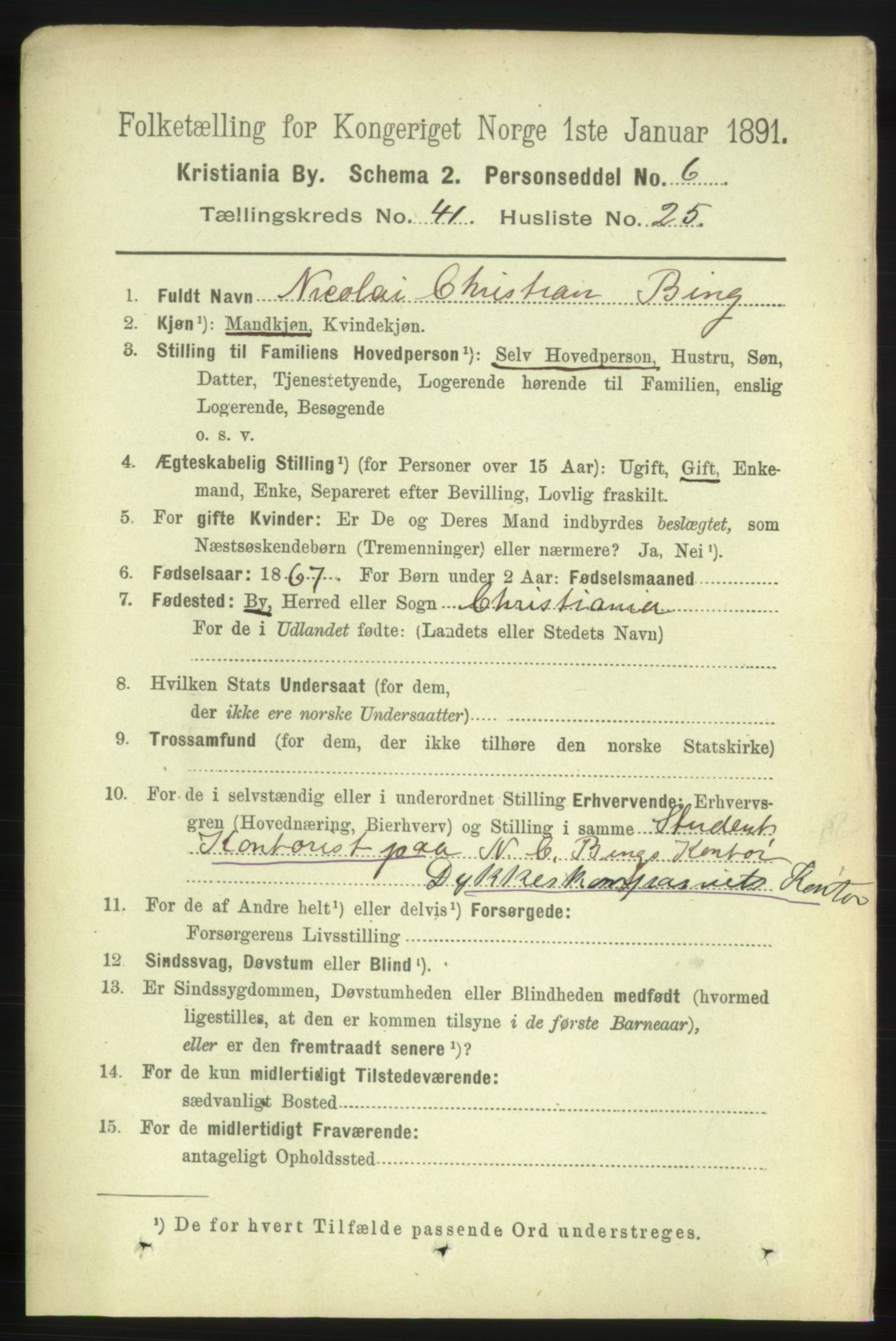 RA, 1891 census for 0301 Kristiania, 1891, p. 24530