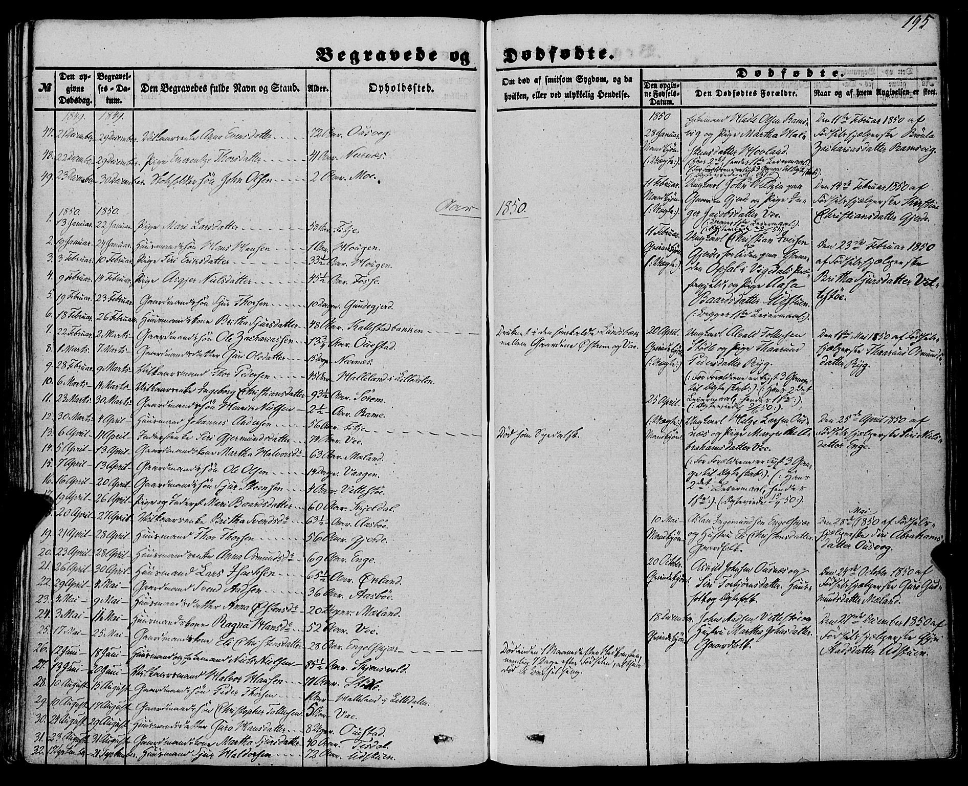 Etne sokneprestembete, AV/SAB-A-75001/H/Haa: Parish register (official) no. A 8, 1848-1862, p. 195