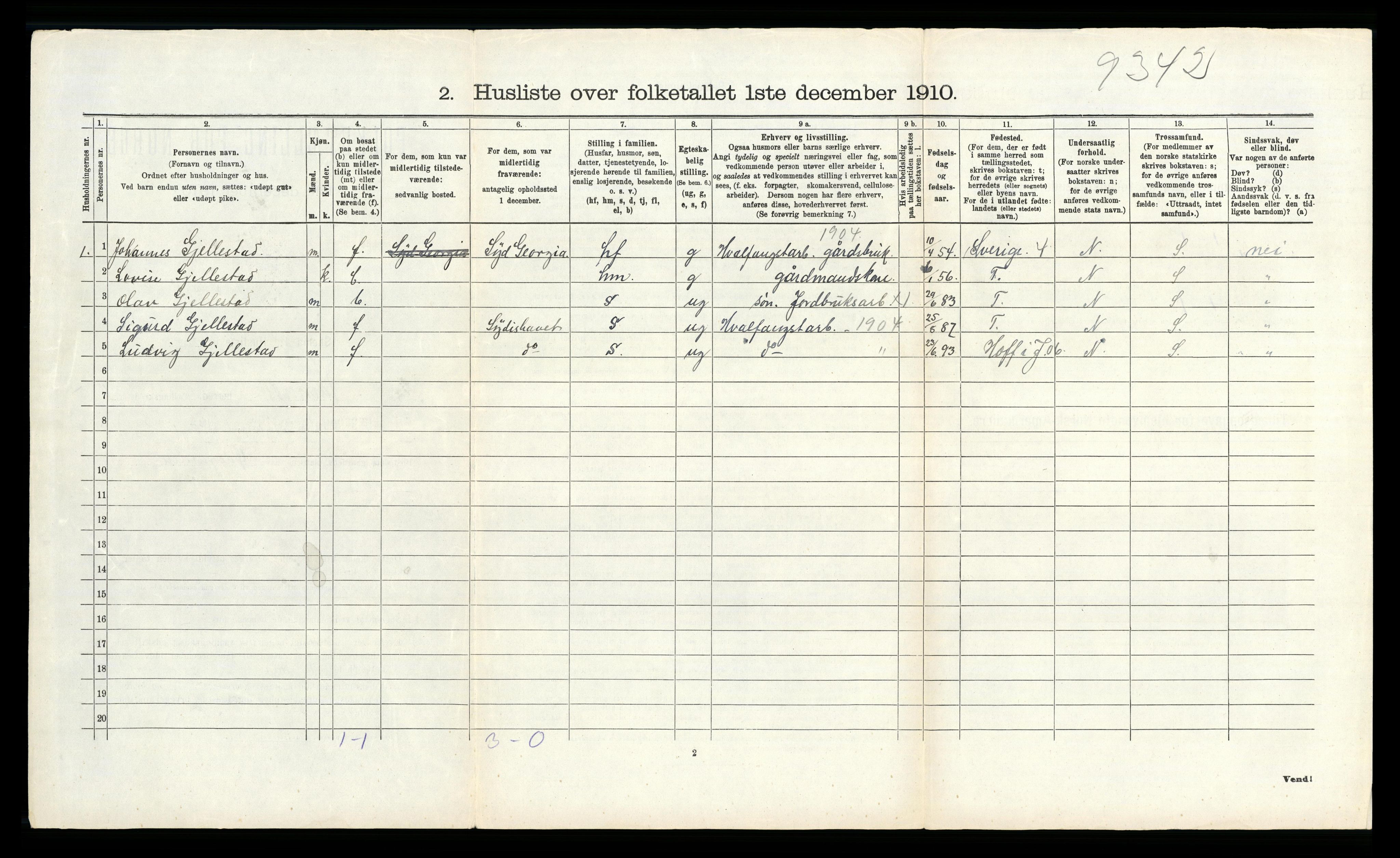 RA, 1910 census for Ramnes, 1910, p. 171