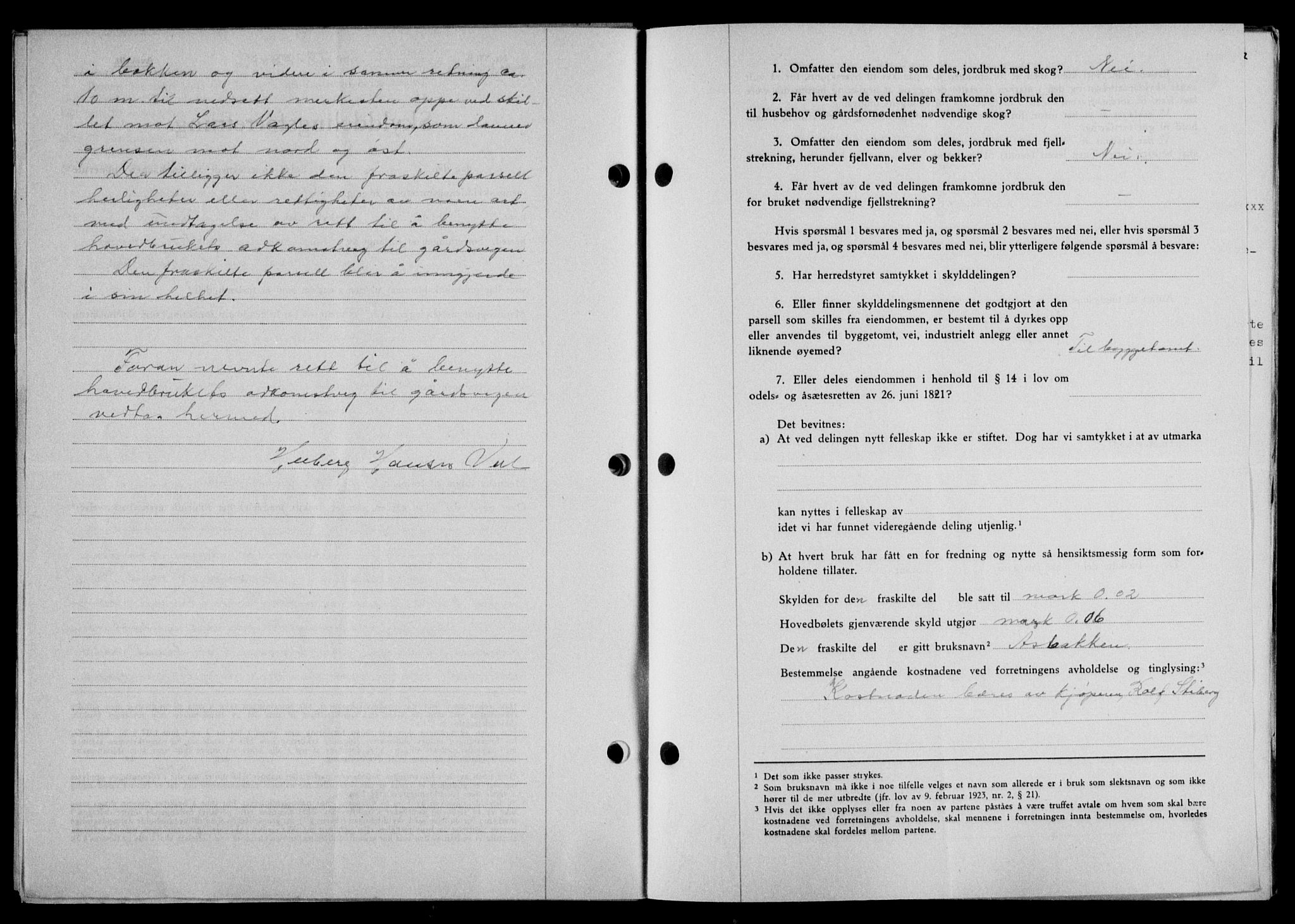 Lofoten sorenskriveri, AV/SAT-A-0017/1/2/2C/L0016a: Mortgage book no. 16a, 1947-1947, Diary no: : 924/1947