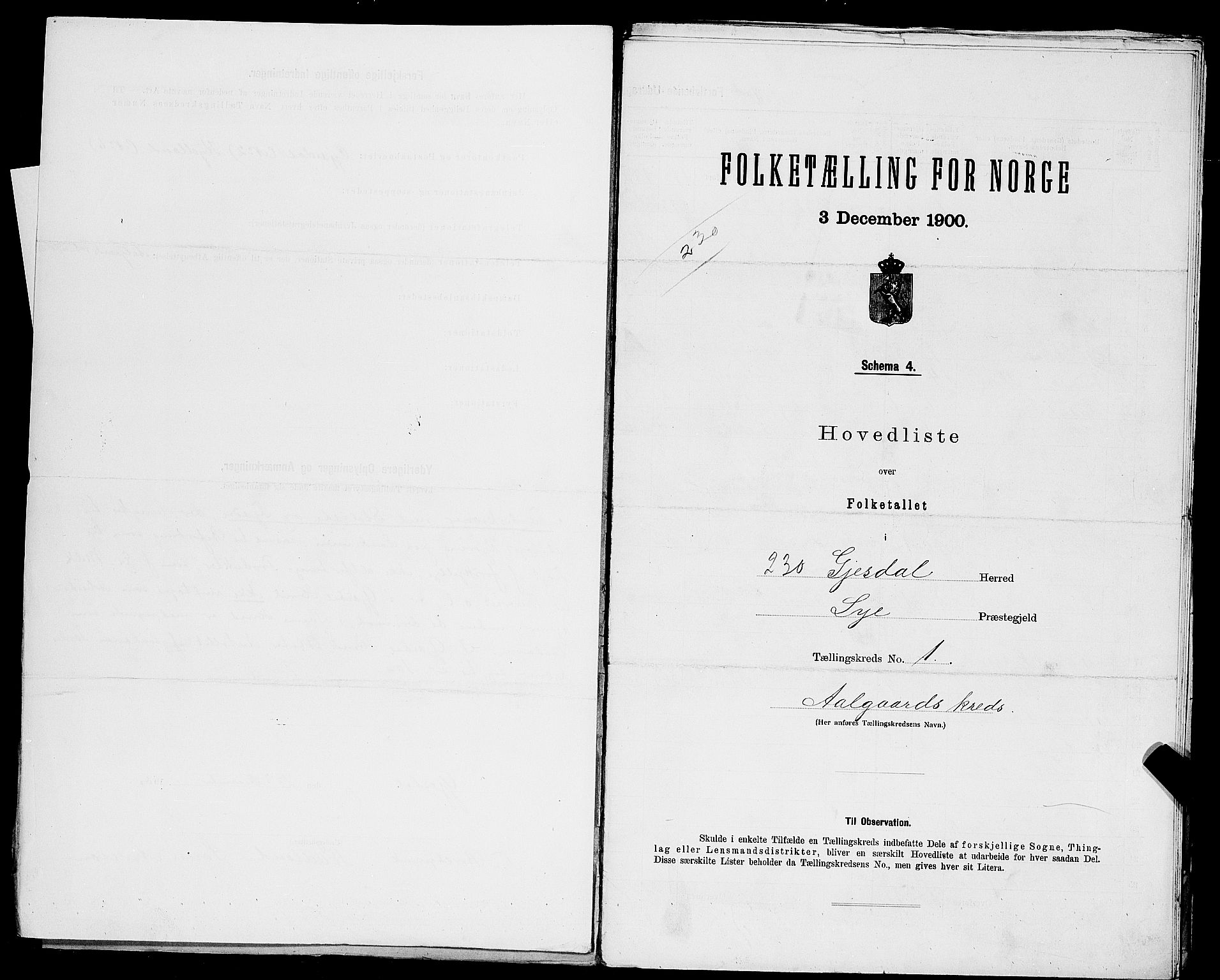 SAST, 1900 census for Gjesdal, 1900, p. 12