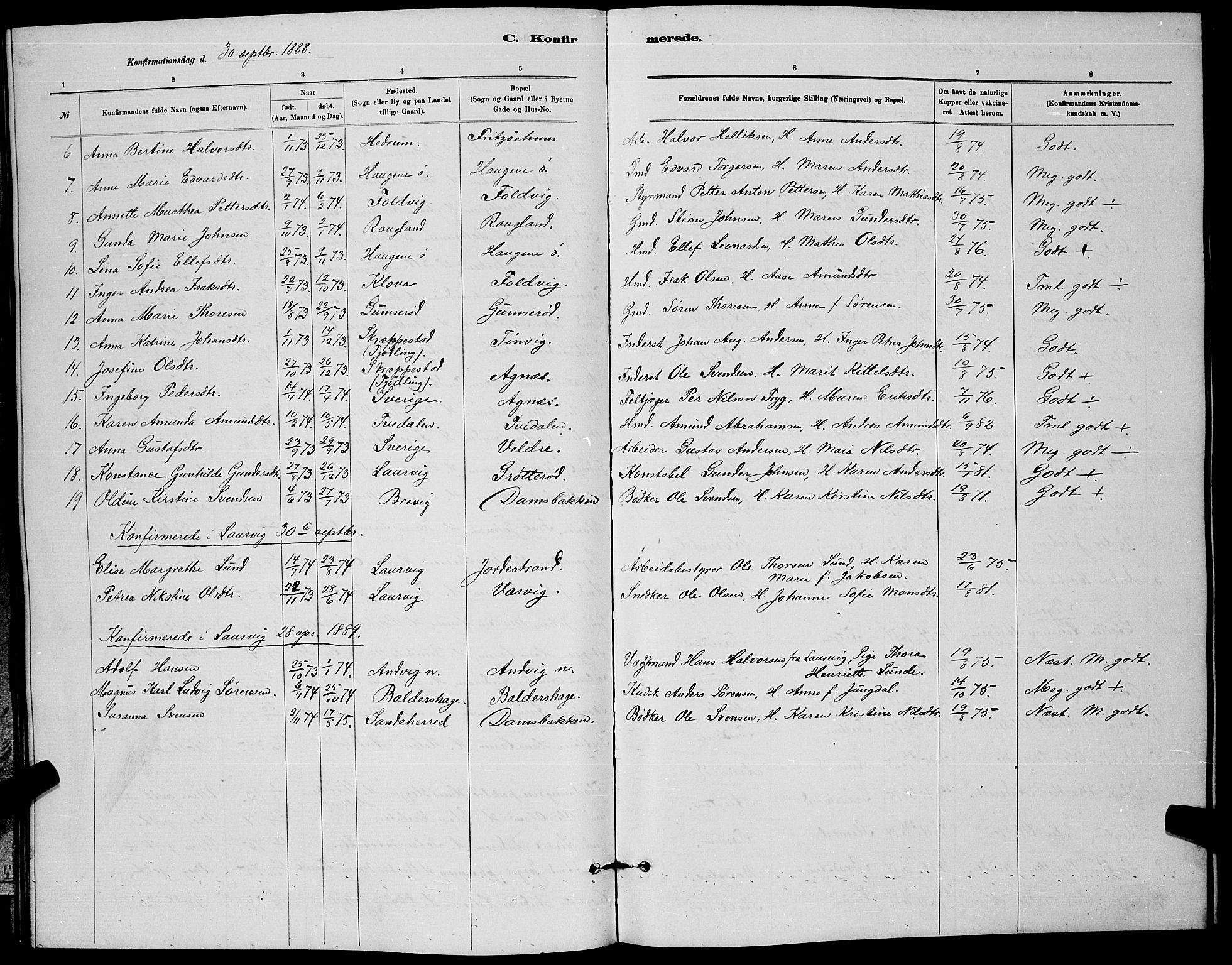 Brunlanes kirkebøker, AV/SAKO-A-342/G/Ga/L0003: Parish register (copy) no. I 3, 1877-1898