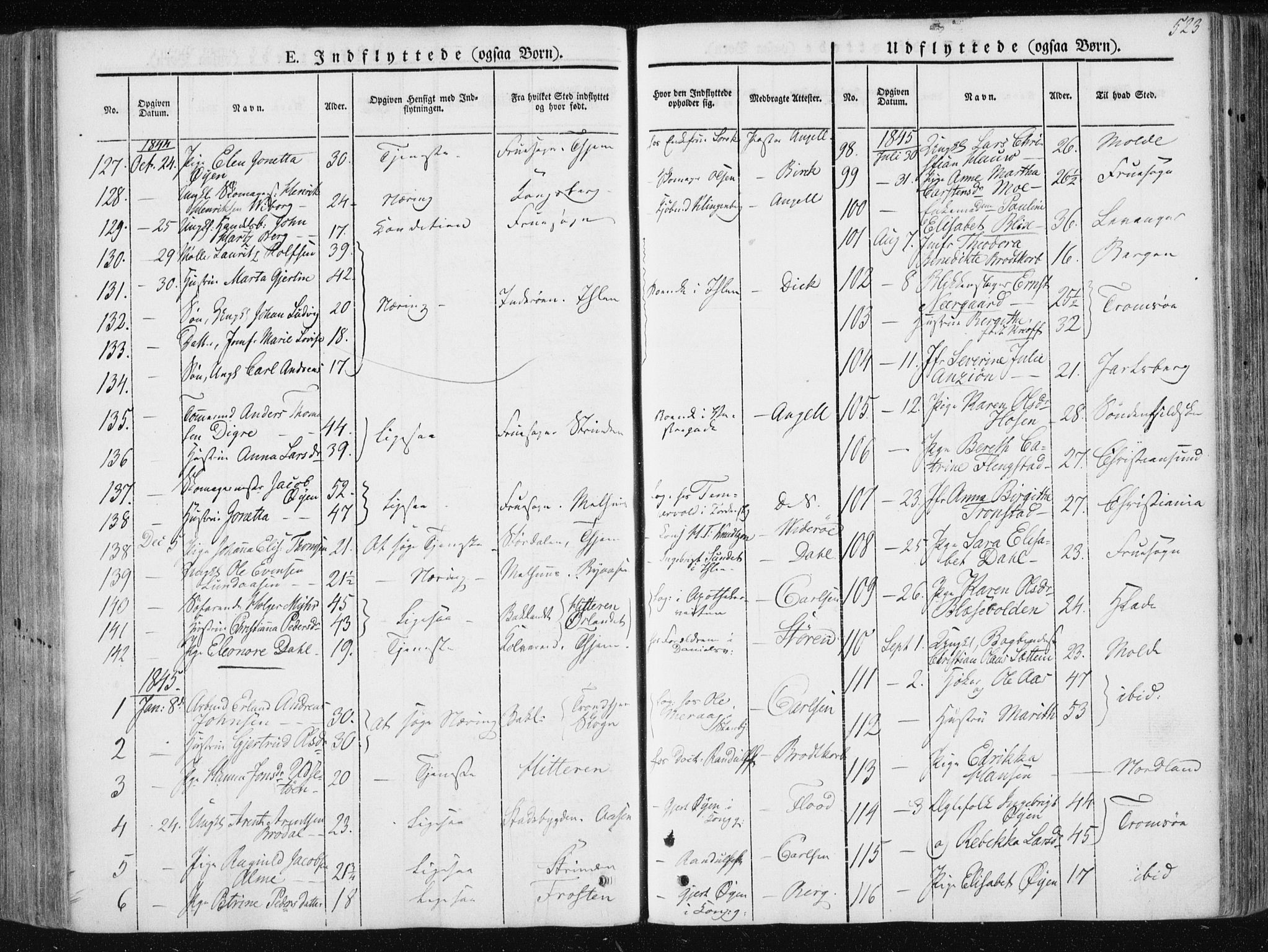 Ministerialprotokoller, klokkerbøker og fødselsregistre - Sør-Trøndelag, AV/SAT-A-1456/601/L0049: Parish register (official) no. 601A17, 1839-1847, p. 523