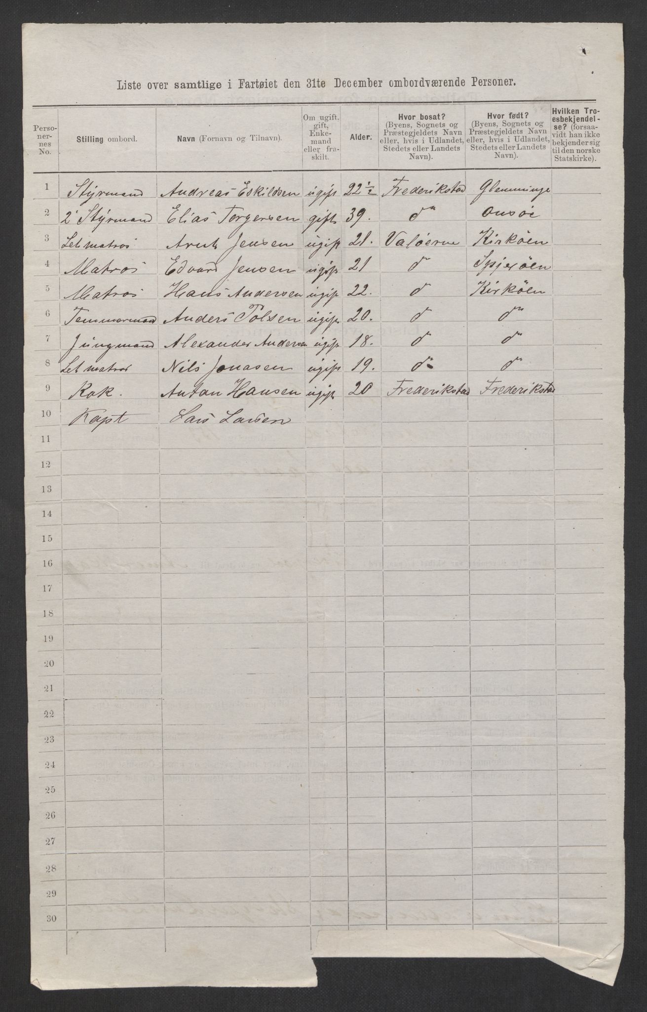 RA, 1875 census, lists of crew on ships: Ships in ports abroad, 1875, p. 63