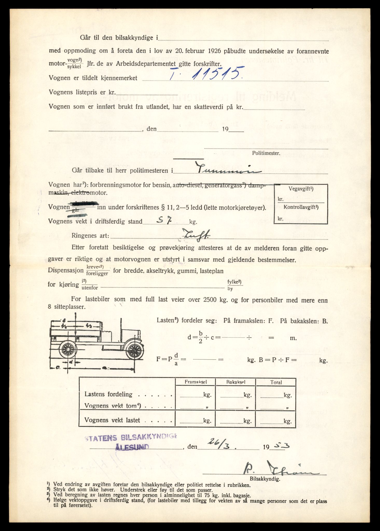 Møre og Romsdal vegkontor - Ålesund trafikkstasjon, AV/SAT-A-4099/F/Fe/L0029: Registreringskort for kjøretøy T 11430 - T 11619, 1927-1998, p. 1567