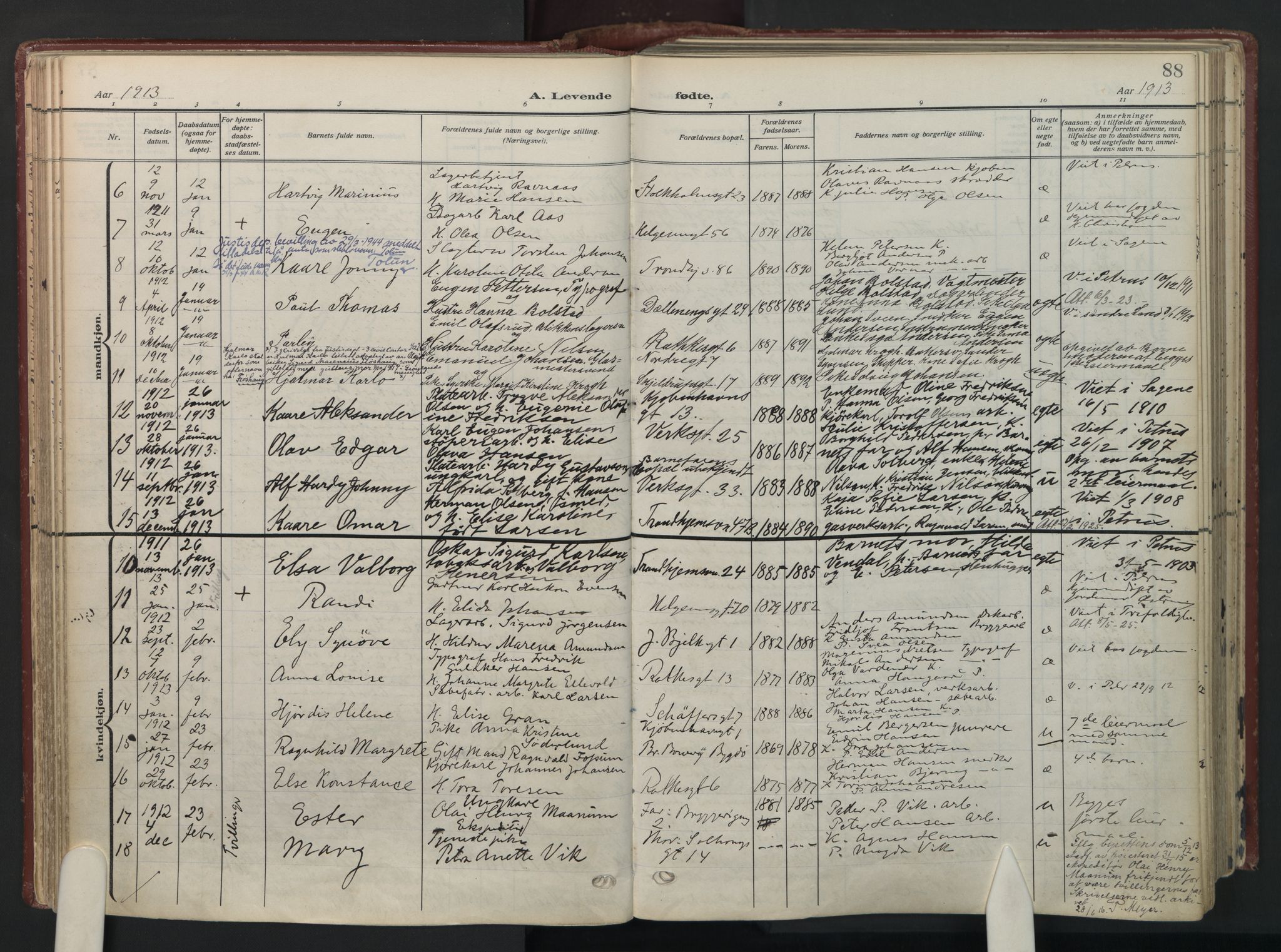 Petrus prestekontor Kirkebøker, AV/SAO-A-10872/F/Fa/L0012: Parish register (official) no. 12, 1909-1936, p. 88