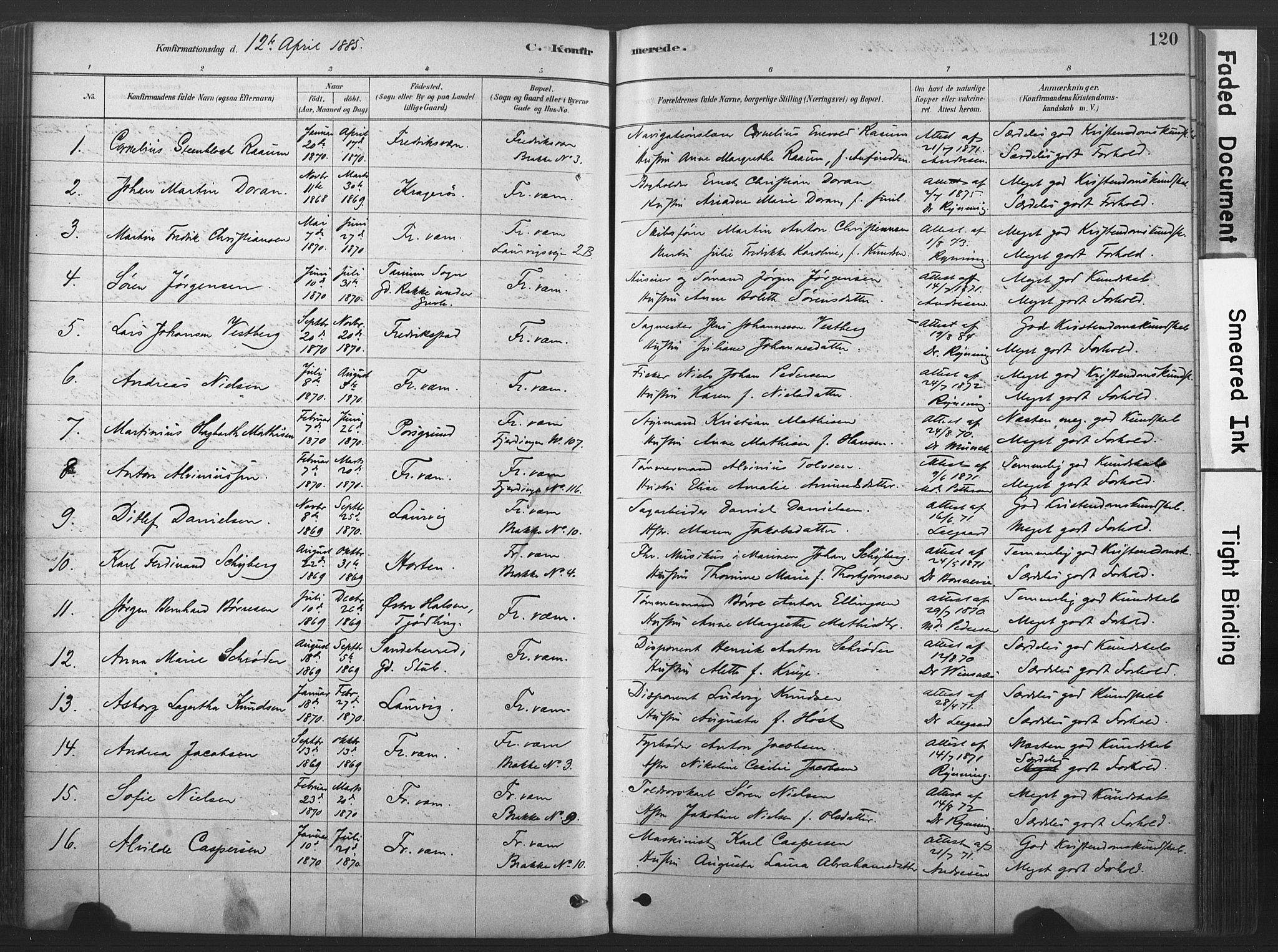 Stavern kirkebøker, AV/SAKO-A-318/F/Fa/L0008: Parish register (official) no. 8, 1878-1905, p. 120