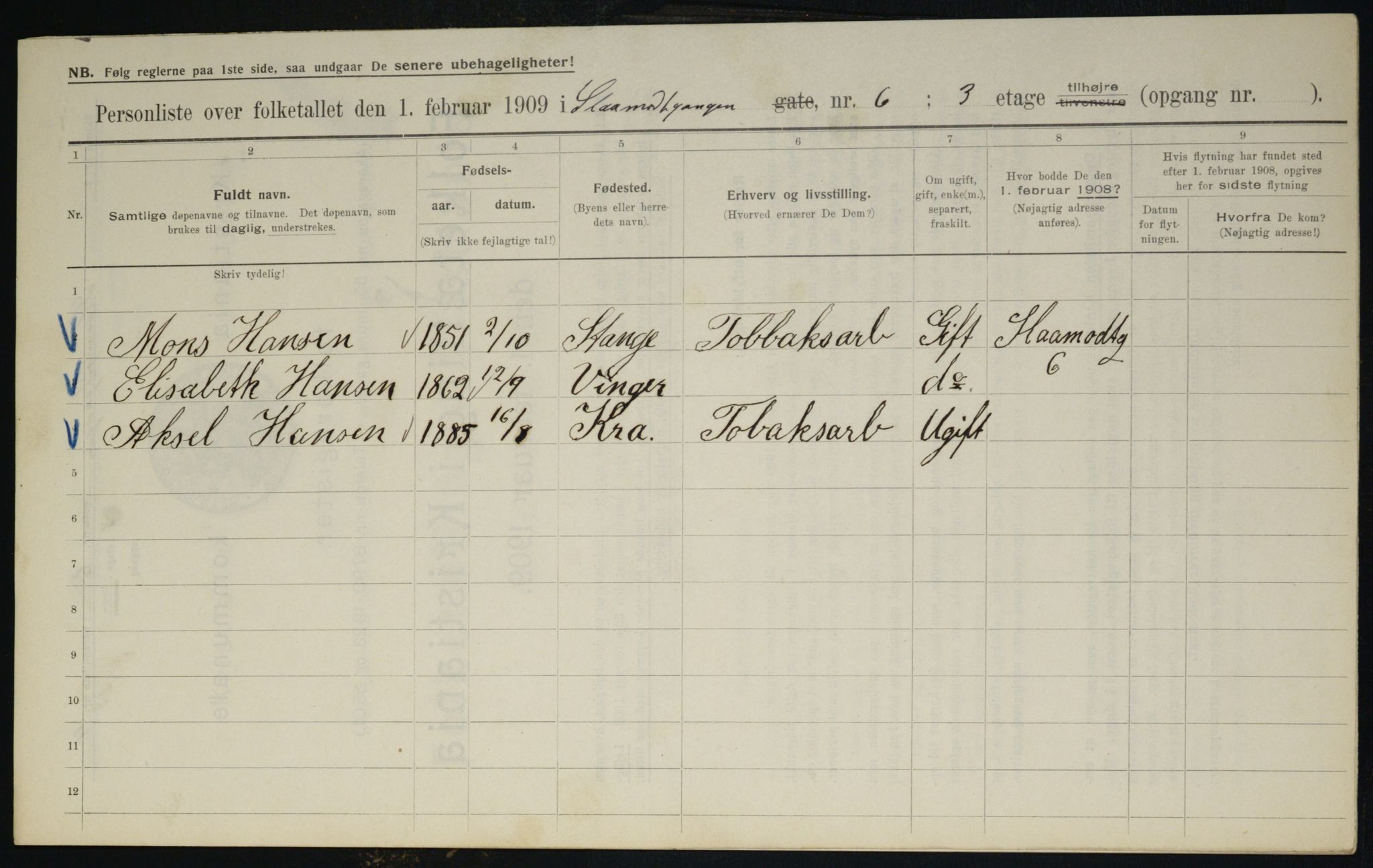 OBA, Municipal Census 1909 for Kristiania, 1909, p. 87928