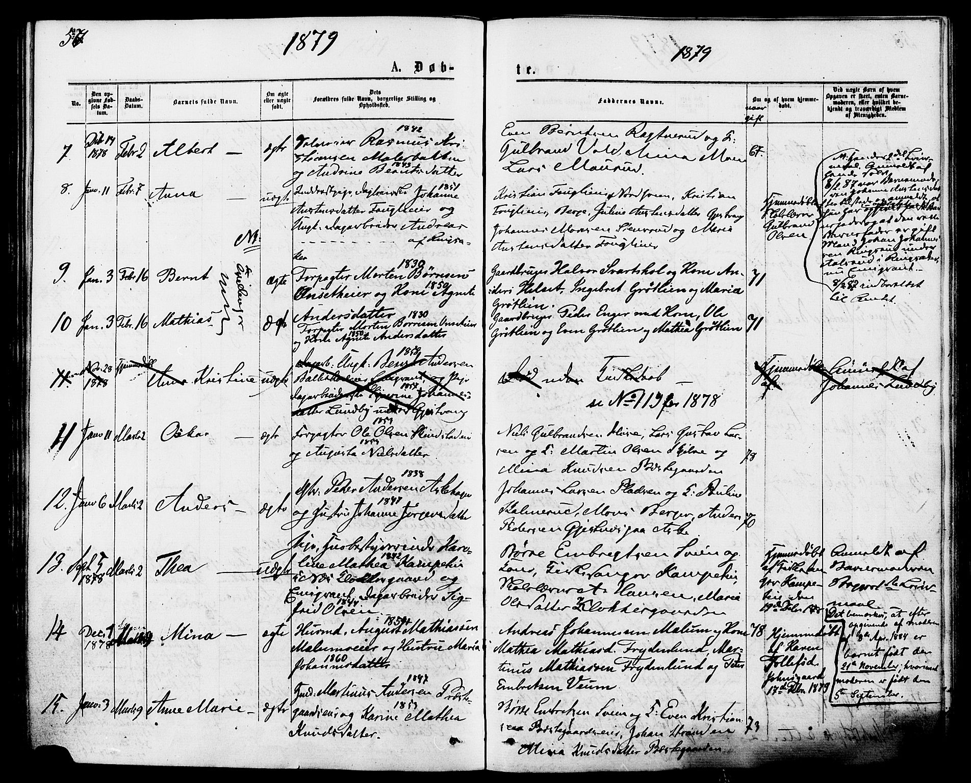 Nes prestekontor, Hedmark, SAH/PREST-020/K/Ka/L0005: Parish register (official) no. 5, 1872-1886, p. 57