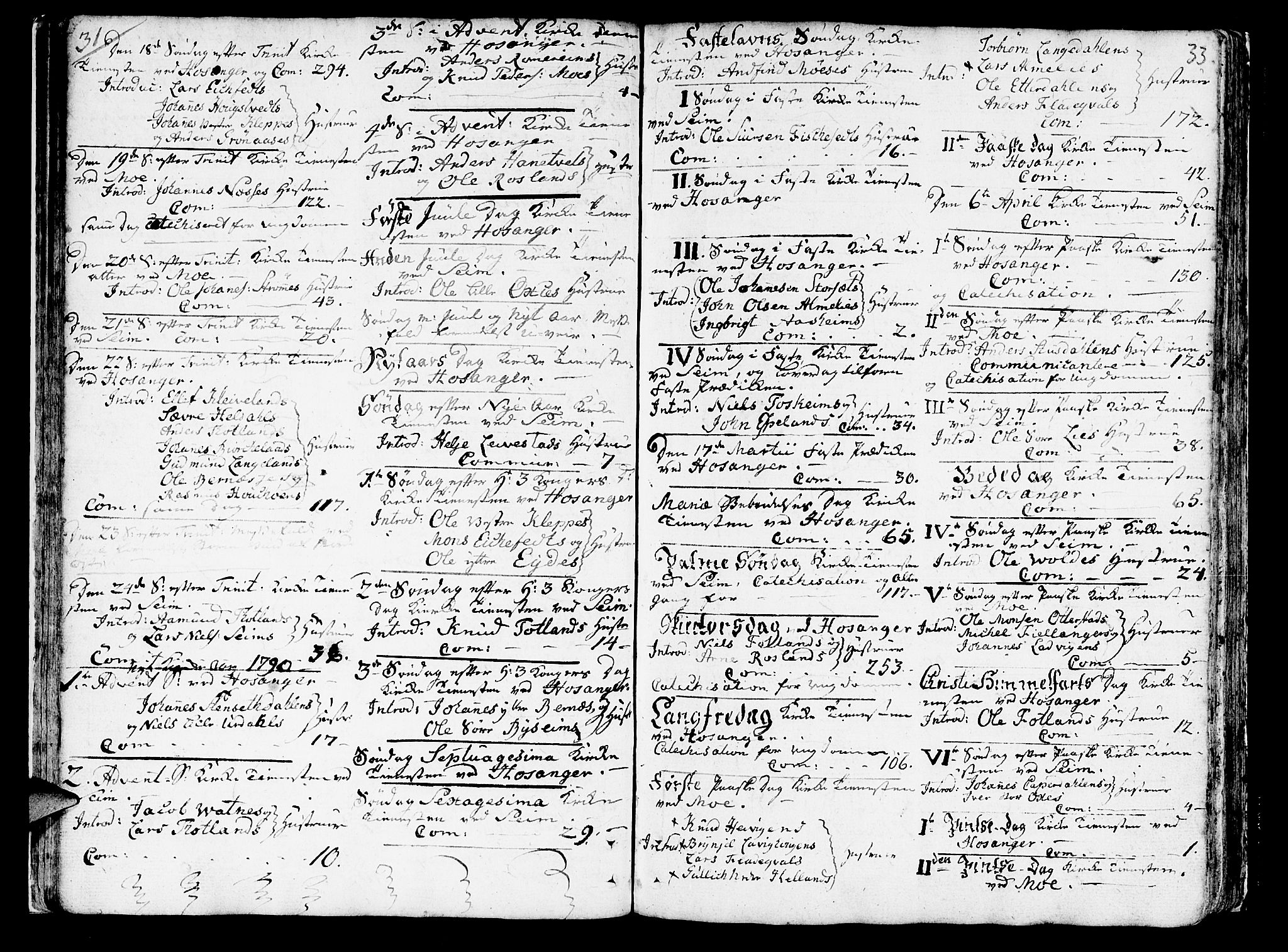 Hosanger sokneprestembete, AV/SAB-A-75801/H/Haa: Parish register (official) no. A 2 /1, 1766-1793, p. 33