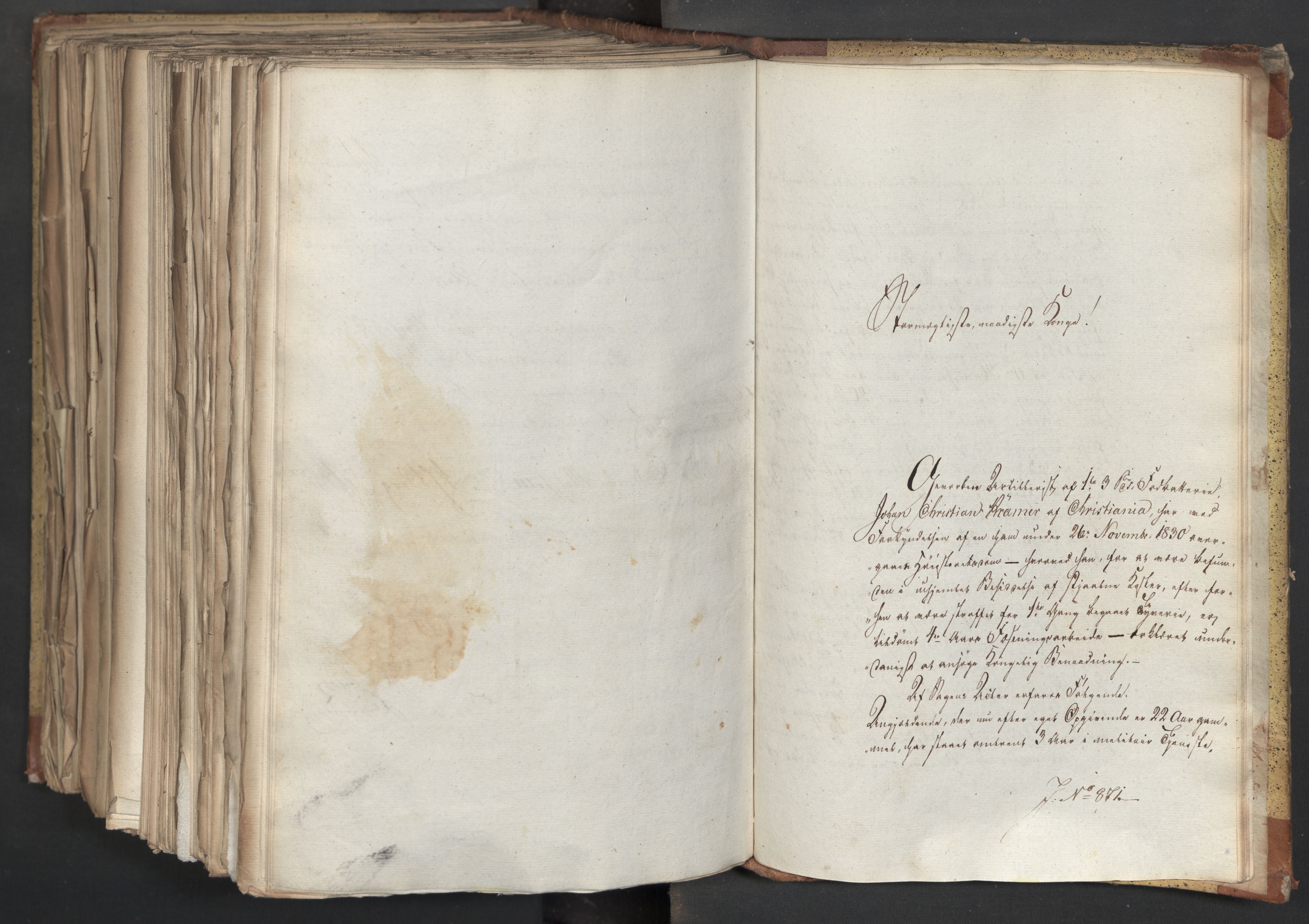 Statsrådsavdelingen i Stockholm, AV/RA-S-1003/D/Da/L0068: Regjeringsinnstillinger nr. 660-876, 1830, p. 781