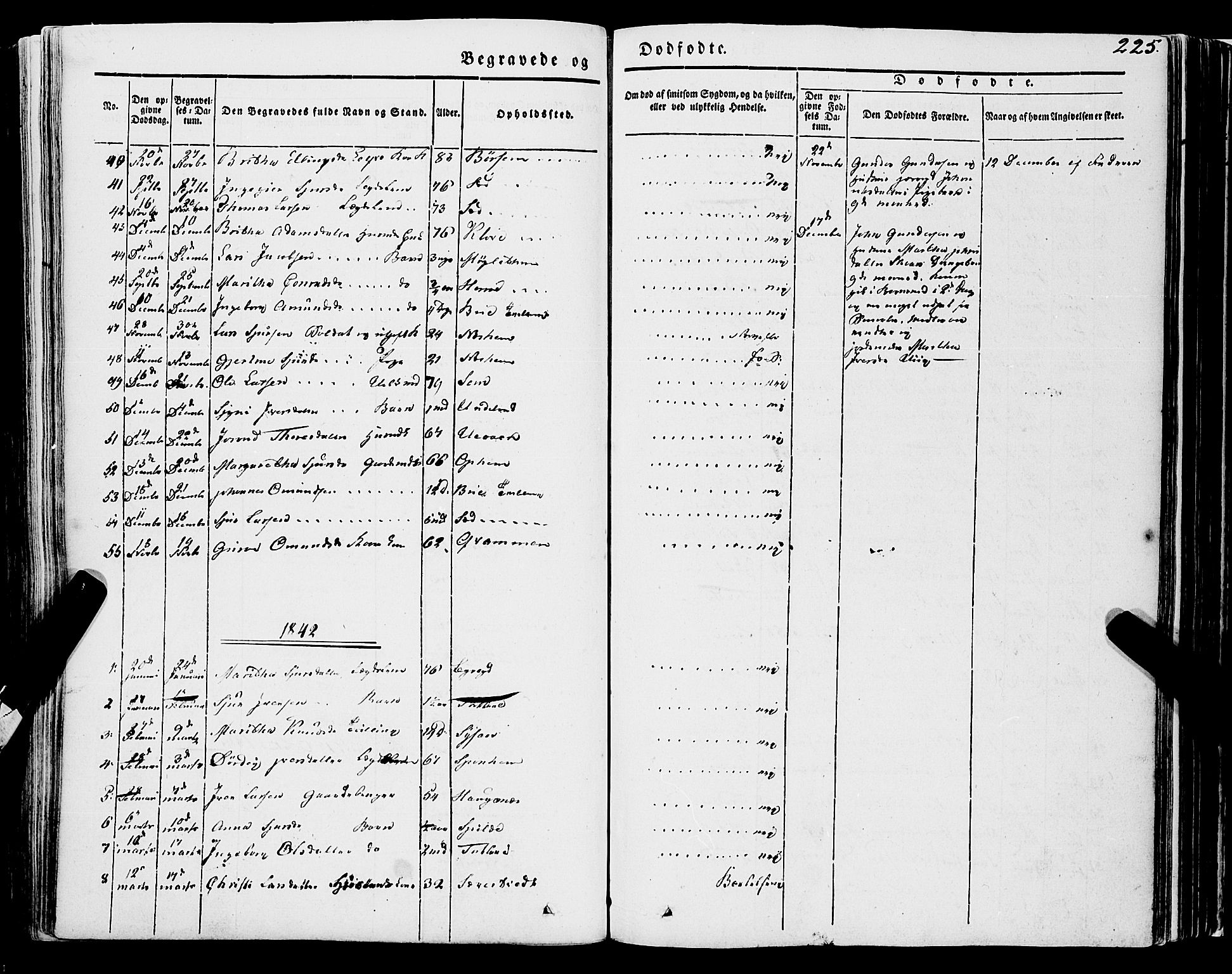 Ulvik sokneprestembete, AV/SAB-A-78801/H/Haa: Parish register (official) no. A 12, 1839-1853, p. 225