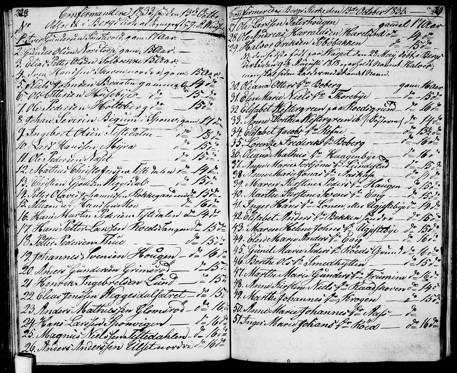Berg prestekontor Kirkebøker, SAO/A-10902/G/Ga/L0002: Parish register (copy) no. I 2, 1832-1844, p. 228-229