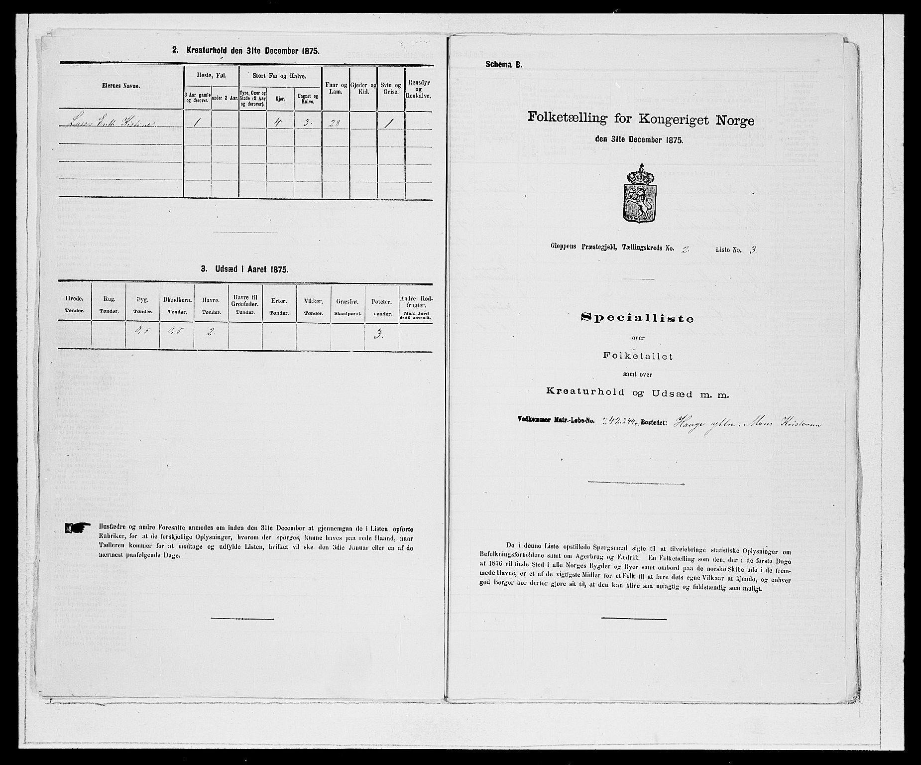 SAB, 1875 Census for 1445P Gloppen, 1875, p. 187